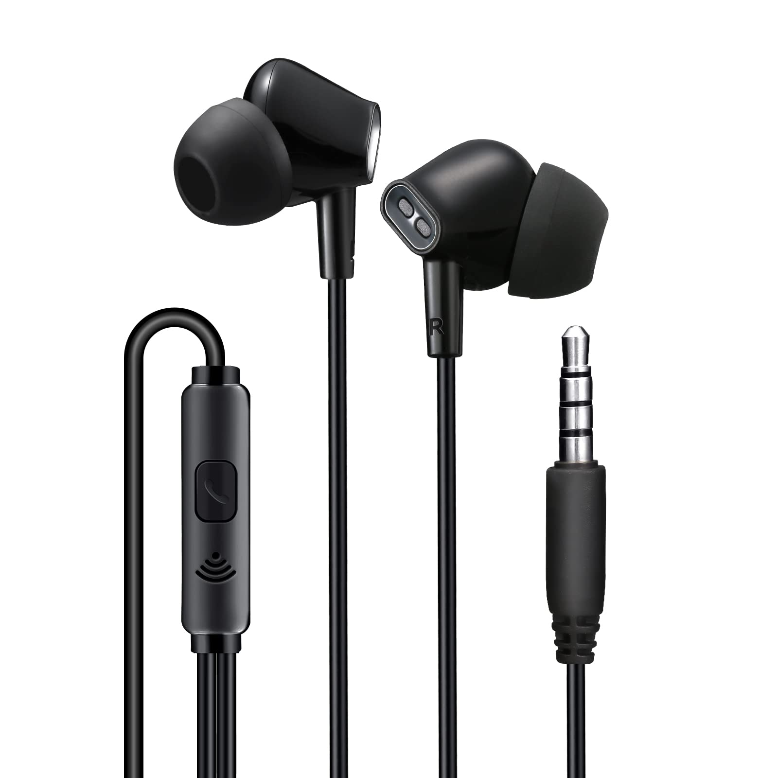 Aylaa Wired Earbuds Headphones for School with Microphone Noise Isolating Stereo Bass in-Ear Earphones for Smartphones, Tablets, Schools, Ipads,