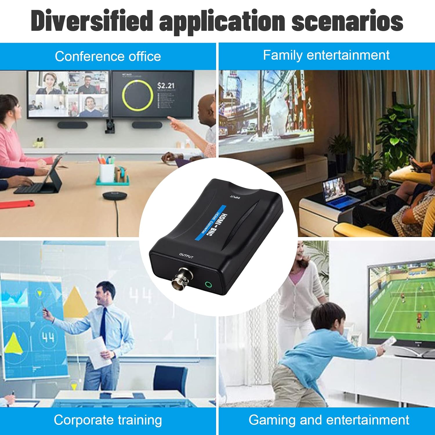 plplaaoo Plplaaoo HDMI to BNC Converter Adapter for VHS Recording and Video Players Supports 480i 576i NTSC PAL Composite Video and Audio - View 6 of 9