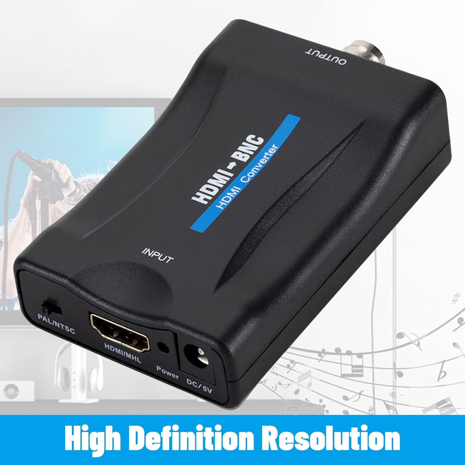 plplaaoo Plplaaoo HDMI to BNC Converter Adapter for VHS Recording and Video Players Supports 480i 576i NTSC PAL Composite Video and Audio - View 8 of 9