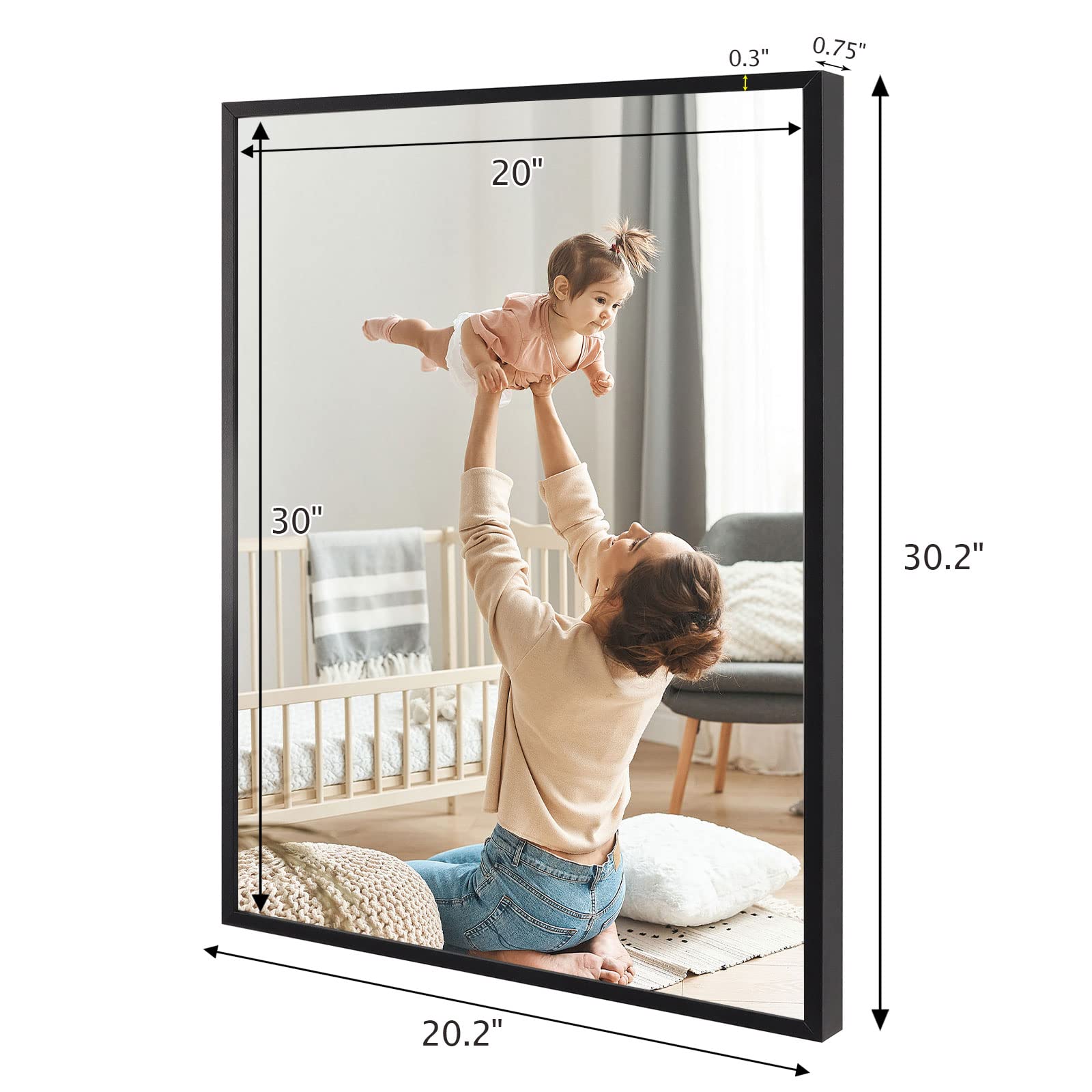 Podronale Podronale 20x30 Snap Frame Set of 2 Black Plexiglass Poster Frames Display Horizontally Vertically Coating Aluminum Profile - View 3 of 8