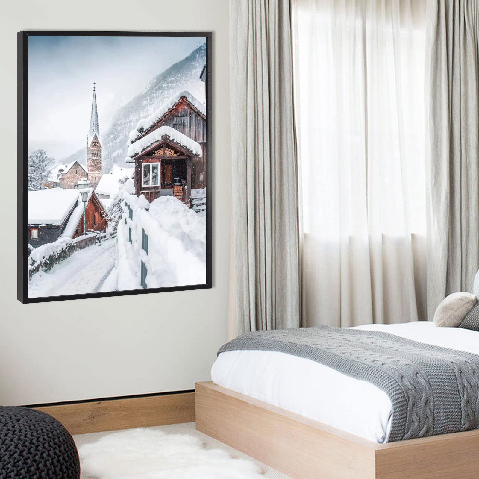 Podronale Podronale 20x30 Snap Frame Set of 2 Black Plexiglass Poster Frames Display Horizontally Vertically Coating Aluminum Profile - View 7 of 8