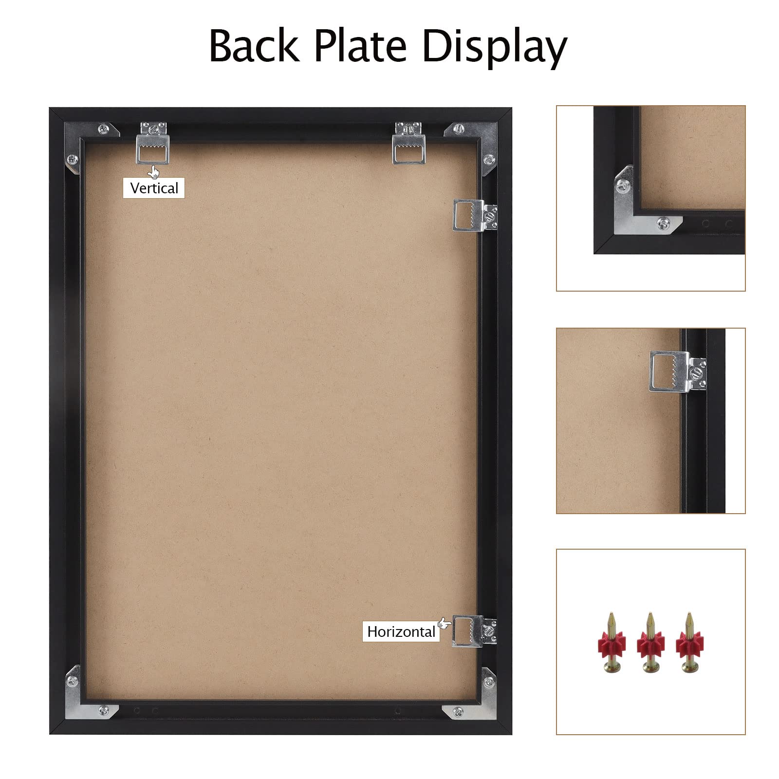 Podronale Podronale 20x30 Snap Frame Set of 2 Black Plexiglass Poster Frames Display Horizontally Vertically Coating Aluminum Profile - View 8 of 8