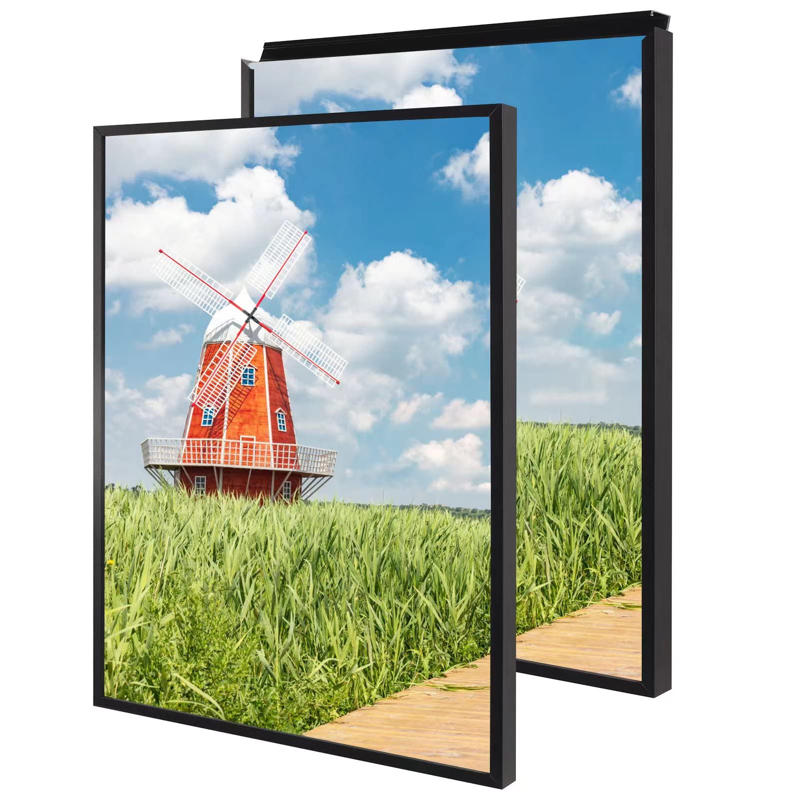 Podronale Podronale 20x30 Snap Frame Set of 2 Black Plexiglass Poster Frames Display Horizontally Vertically Coating Aluminum Profile
