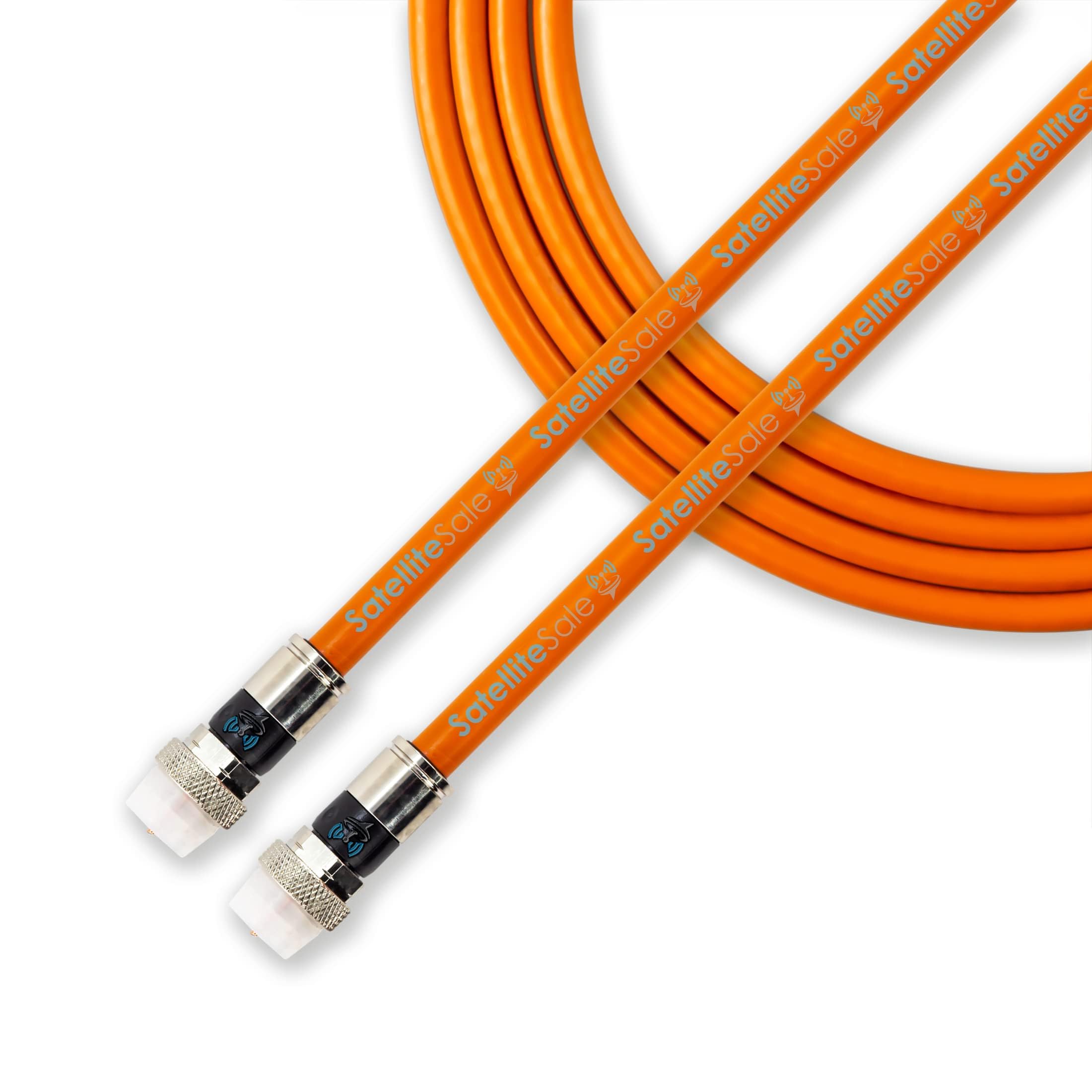 SatelliteSale 10ft RG6 Coaxial Cable - 1800 MHz Underground Burial Flooded Wire, Orange Polyethylene
