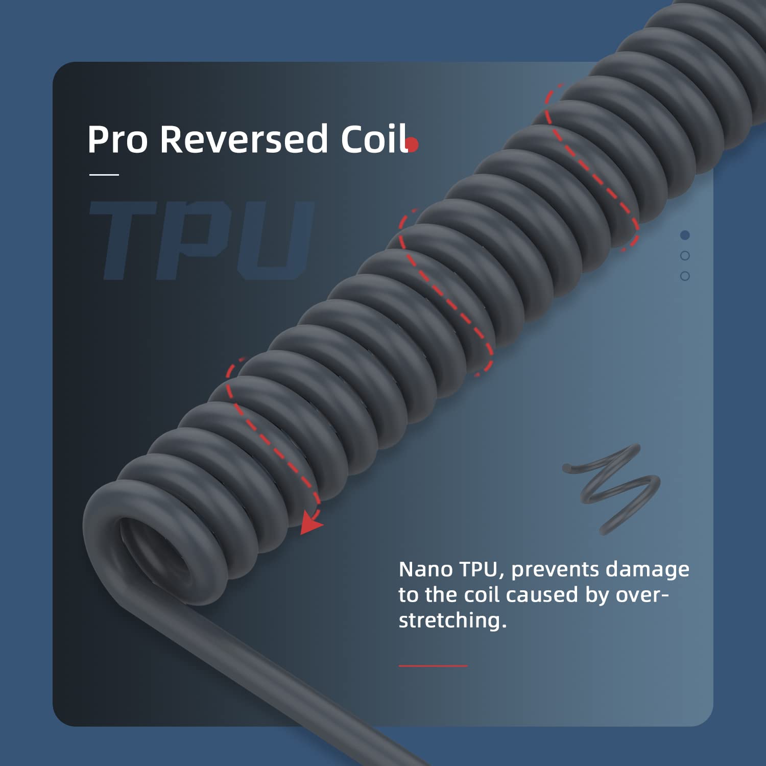 LexonElec Custom Coiled Keyboard Cable 2.0M USB-C to USB-A Detachable Metal Aviator Double-Sleeved Wire for Gaming Keyboard Gold Gray - View 2 of 8