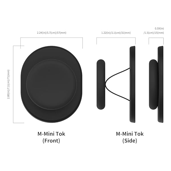Sinjimoru Sinjimoru Magnetic Phone Grip & Holder for iPhone 16-12 | Comfortable MagSafe Accessory in M-Mini Tok Black - View 8 of 9