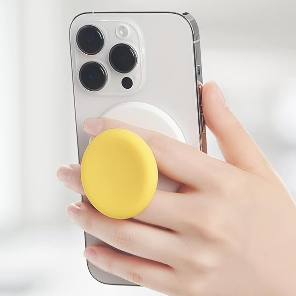Sinjimoru Sinjimoru Magnetic Phone Grip & Holder for iPhone 16-12 - Comfort & Compatibility with MagSafe - M-Mini Tok Yellow - View 4 of 9