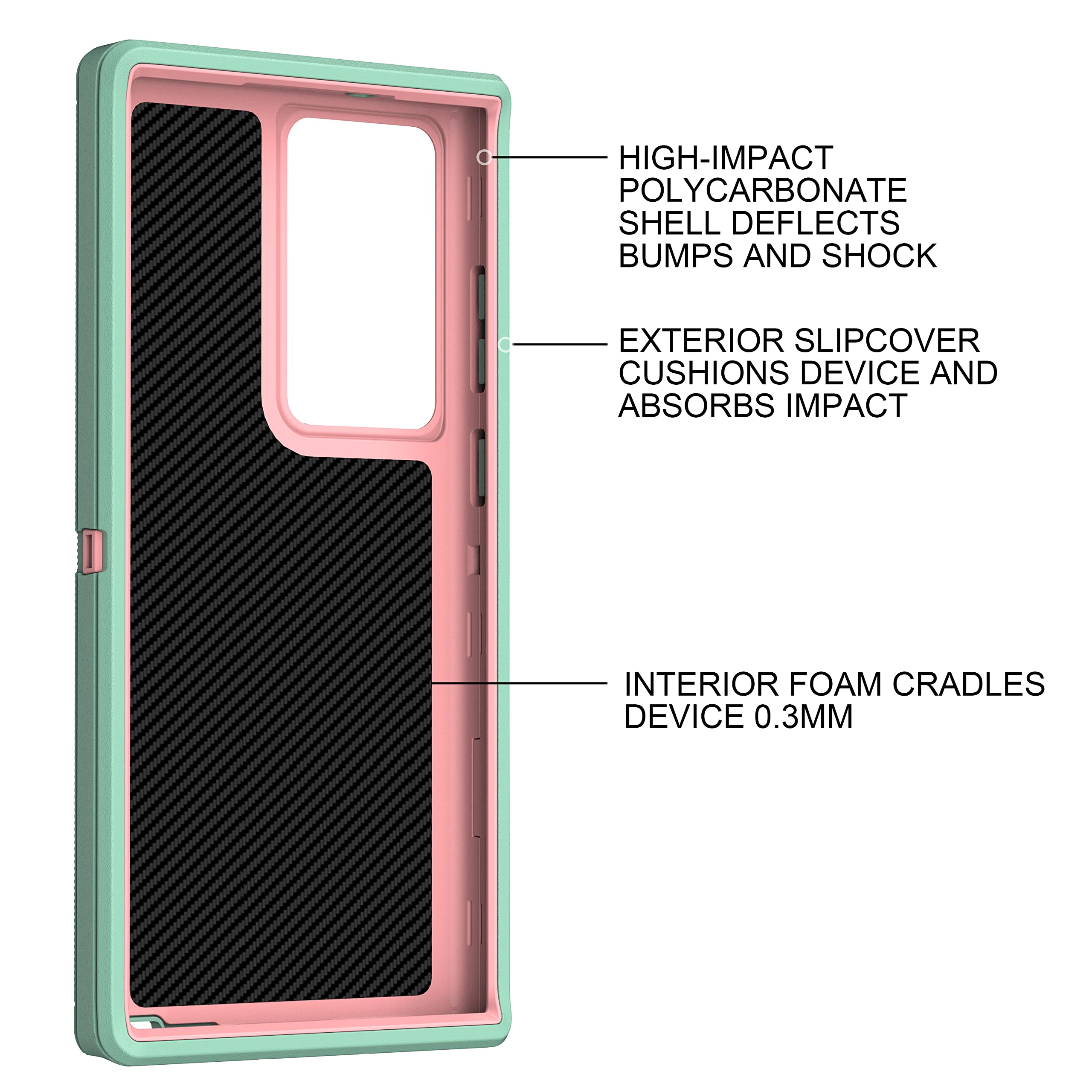 MXX MXX Samsung Galaxy S23 Ultra Case 3 Layer Heavy Duty Rugged Bumper Shock Dust Proof Cover for Galaxy S23 Ultra Phone 6.8 Inch - View 9 of 9