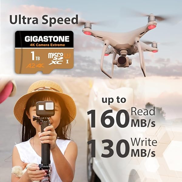 Gigastone Buy Gigastone 1TB Micro SD Card - 160/130 MB/s for GoPro, Action Cameras & 4K UHD Video | UHS-I U3 A2 C10 - View 3 of 7