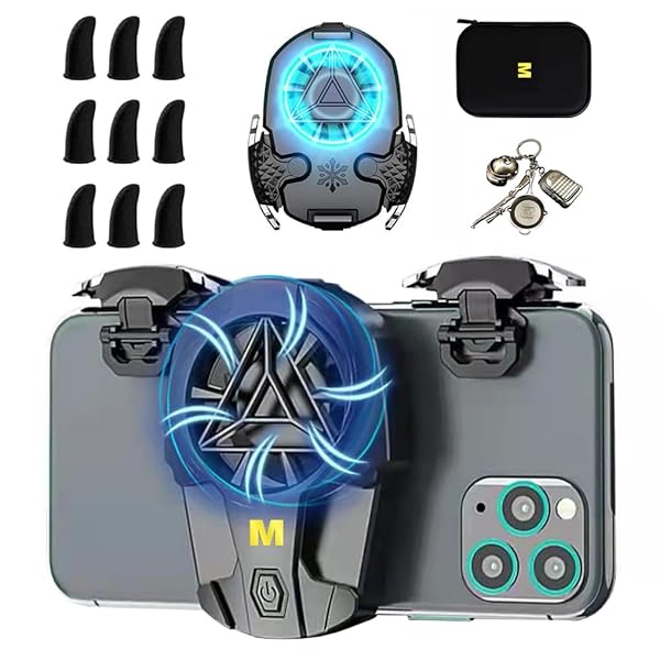 Mikirini 14-in-1 PUBG Mobile Triggers & Cooling Fan: Ultimate Controller for PUBG, Call of Duty & Rules of Survival