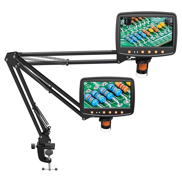 Hayve Hayve Adjustable Microscope Arm Stand: Metal Bracket for DM4, DM9, MS1, MS2, MS3 & 4.3''/7'' Digital Microscopes