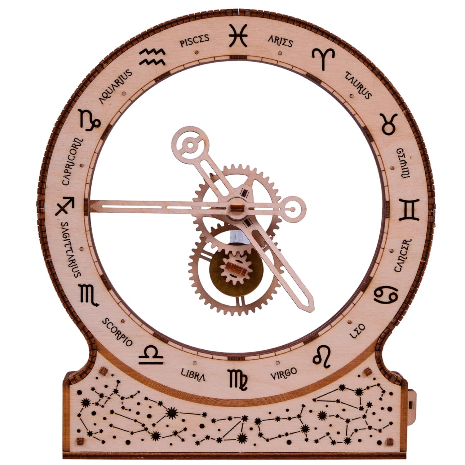 Wood Trick Wood Trick Zodiac Kinetic Clock 3D Wooden Puzzle for Adults and Kids - Aesthetic Design and Engineering DIY Model Kit