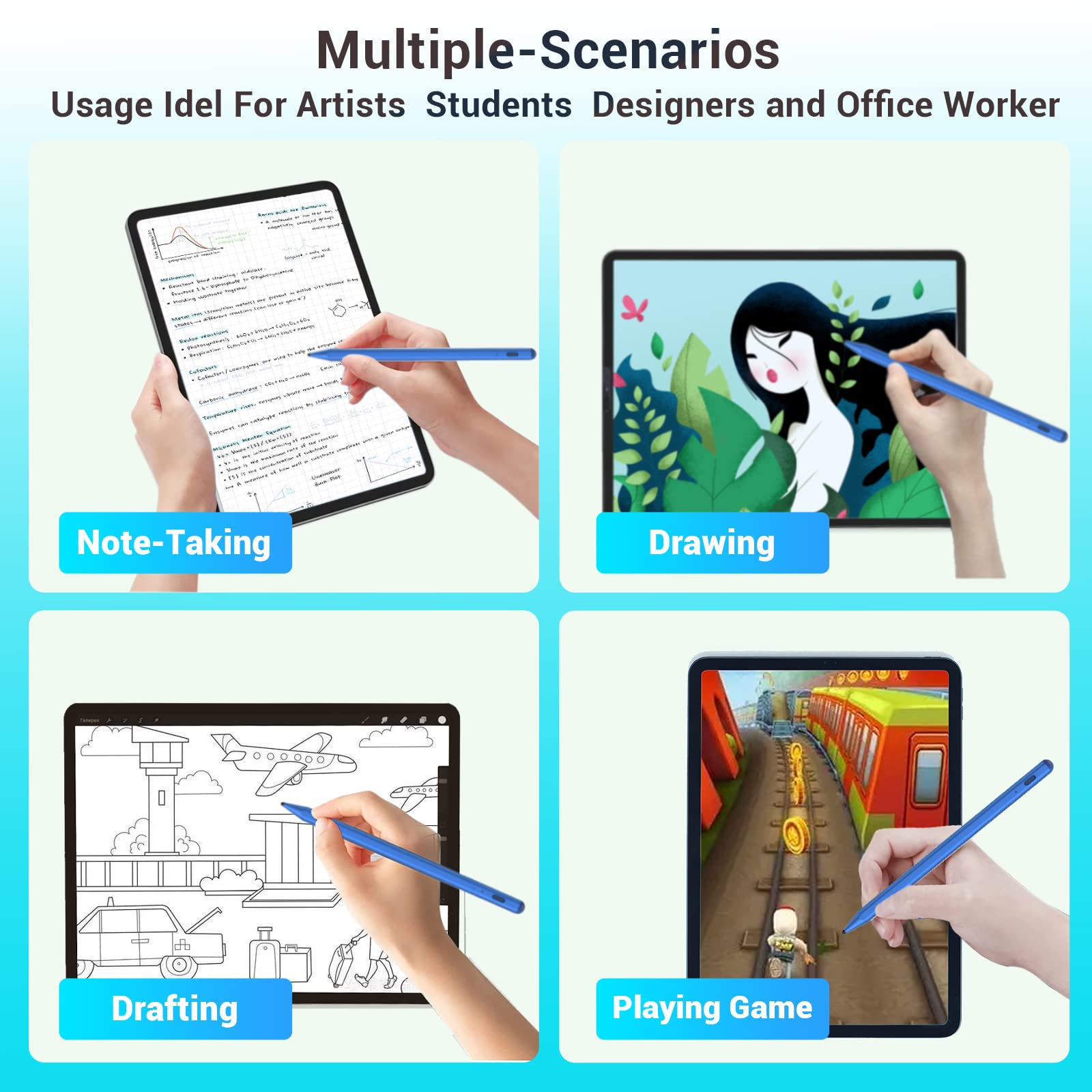 Stylus Pen for Apple Ipad Pen Active Pencil A16 10th 9th 8th 7th 6th Generation Palm Rejection Precision for 2018-2025 Apple Pen iPad Pro M412.9 and - View 4 of 6