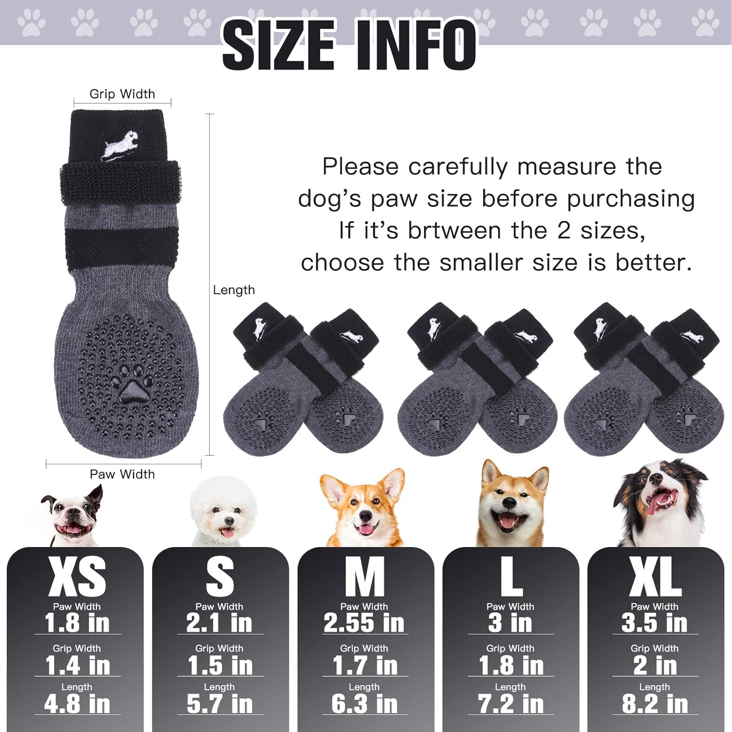 EXPAWLORER EXPAWLORER Anti Slip Dog Socks and Boots for Paw Protection on Hardwood Floors and Hot Cold Pavement for Small Medium Large Dogs - View 2 of 7