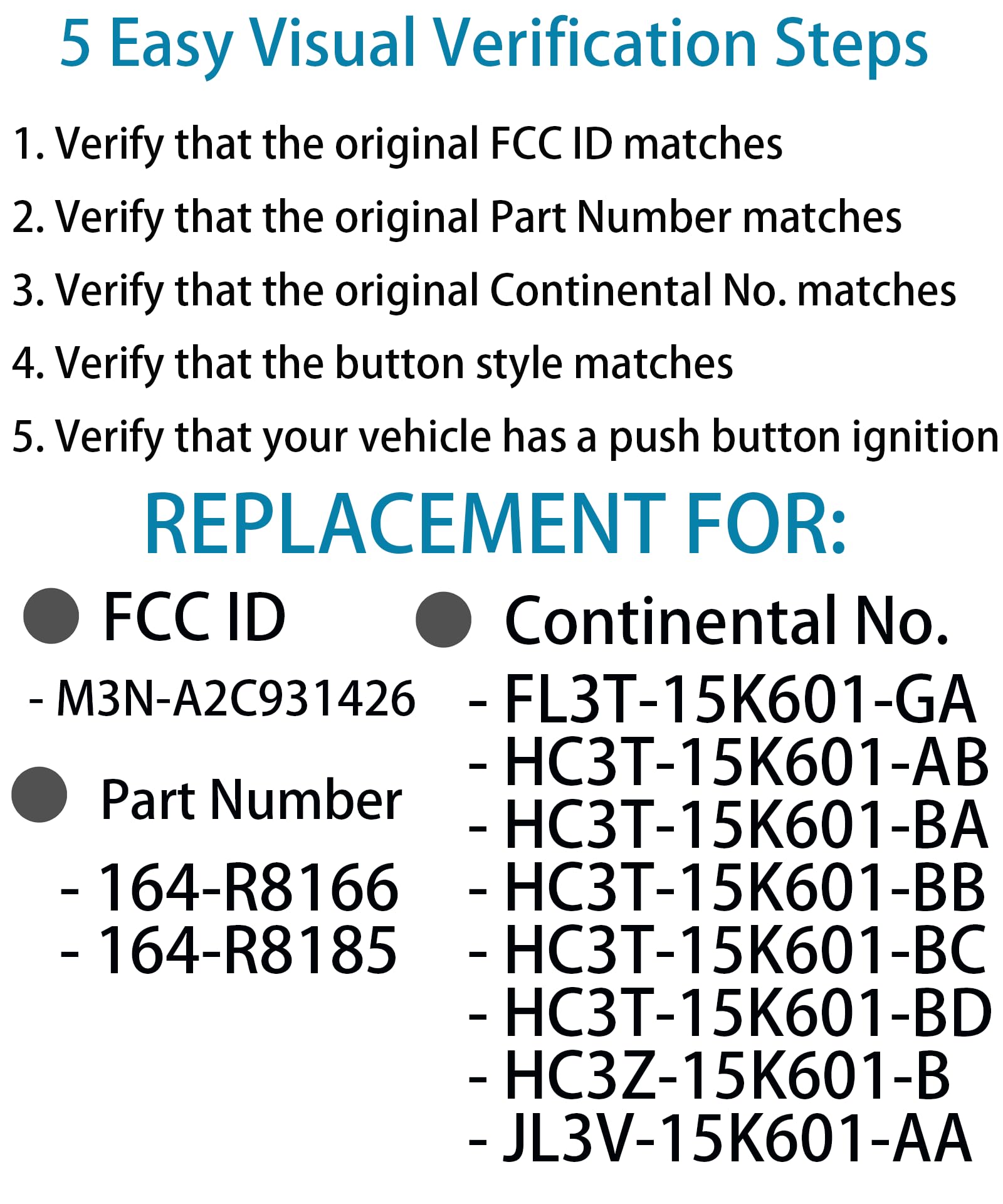 Smart Key for Ford F-Series 2017-2023, Alliskeys Proximity Keyless Entry Remote Control Key Fob Replacement for Ford F-Series 2017-2023 M3N-A2C931426 - View 3 of 8