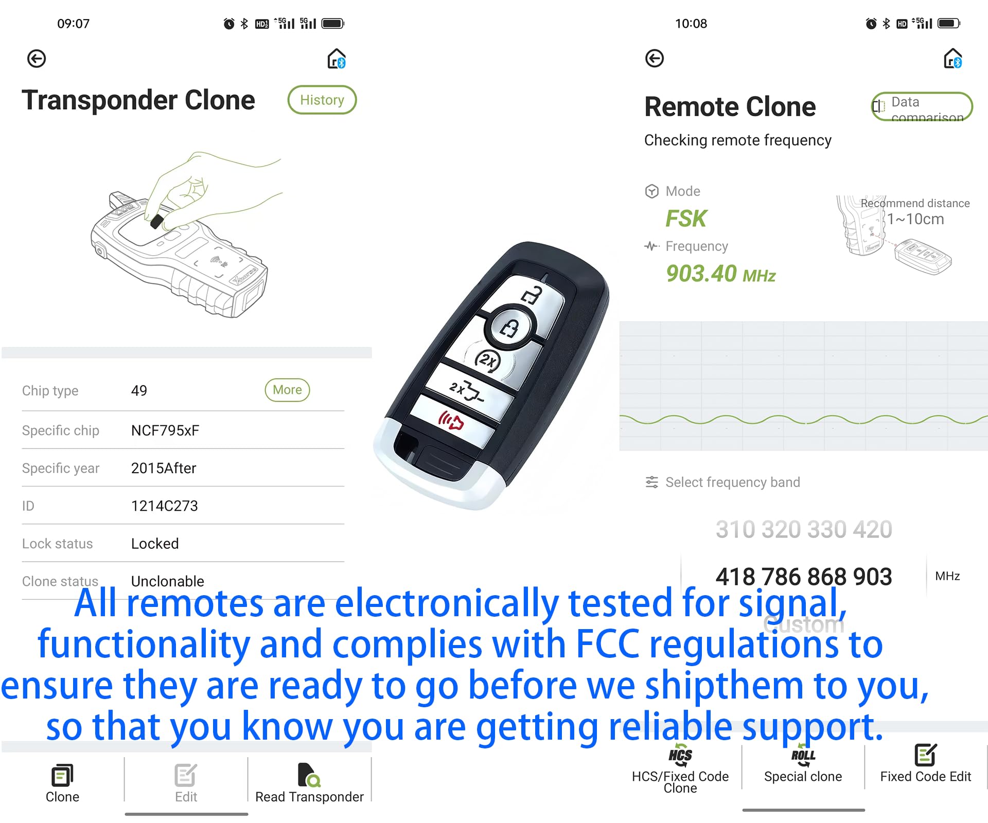 Smart Key for Ford F-Series 2017-2023, Alliskeys Proximity Keyless Entry Remote Control Key Fob Replacement for Ford F-Series 2017-2023 M3N-A2C931426 - View 8 of 8