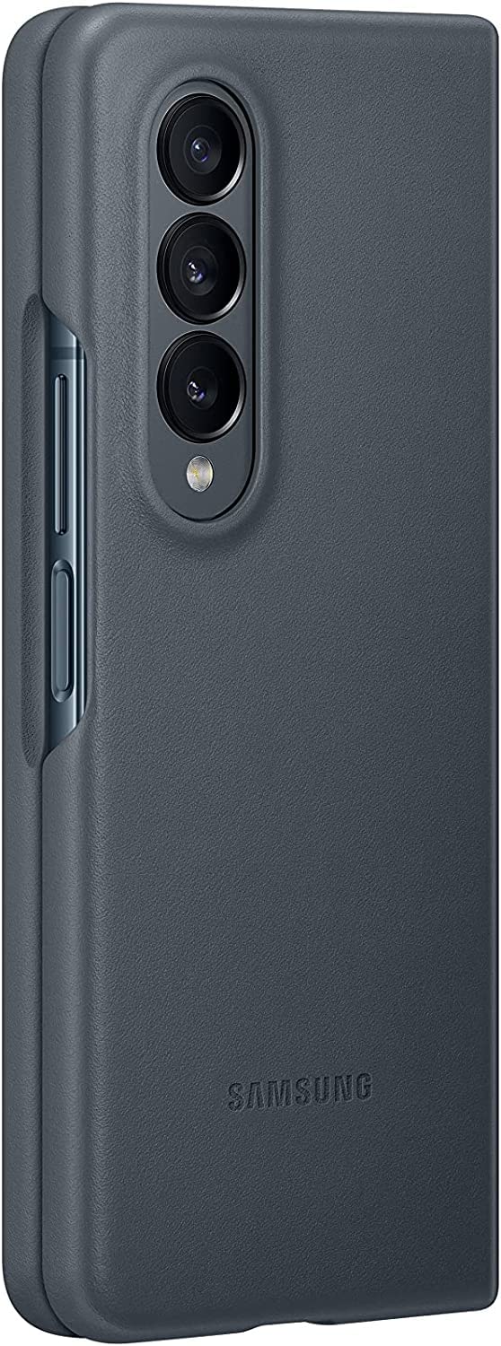 Samsung Premium Leather Case for Samsung Galaxy Z Fold 4 - Elegant & Protective Gray Green Cover - View 3 of 4