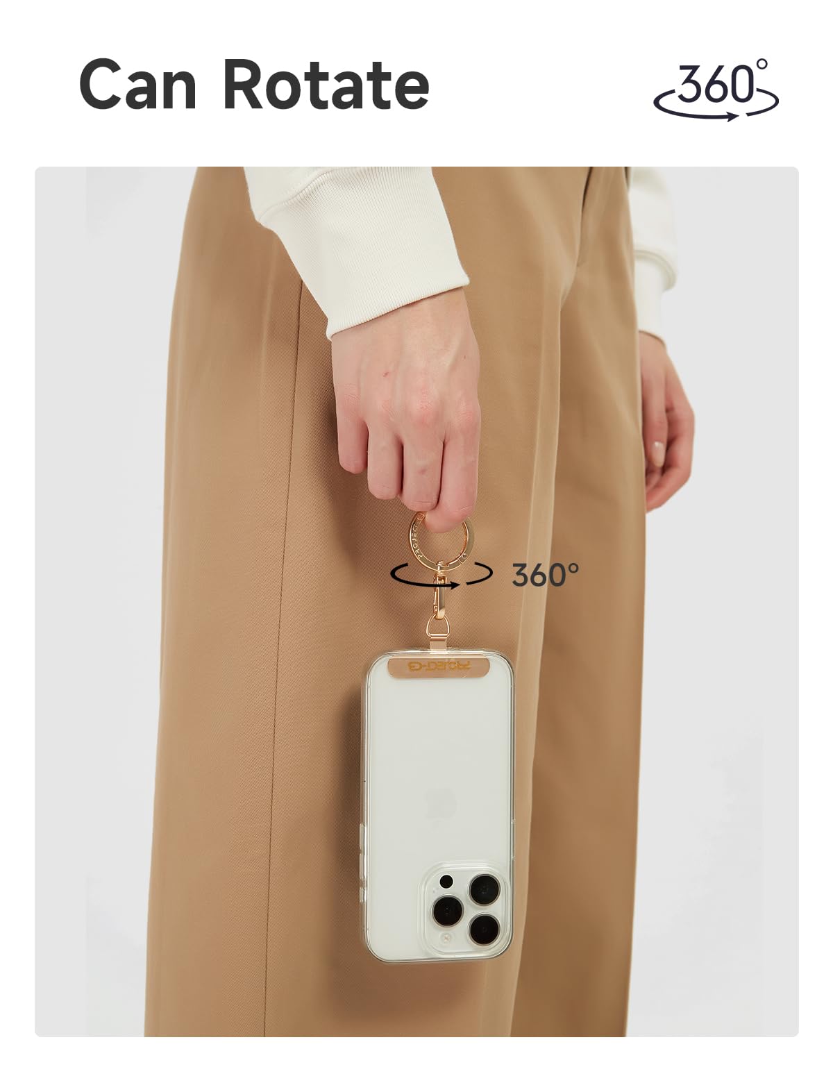 project-cb Universal Phone Lanyard Patch Replacement with Spring Ring and Metal Patch for Cell Phones Silver - View 3 of 7