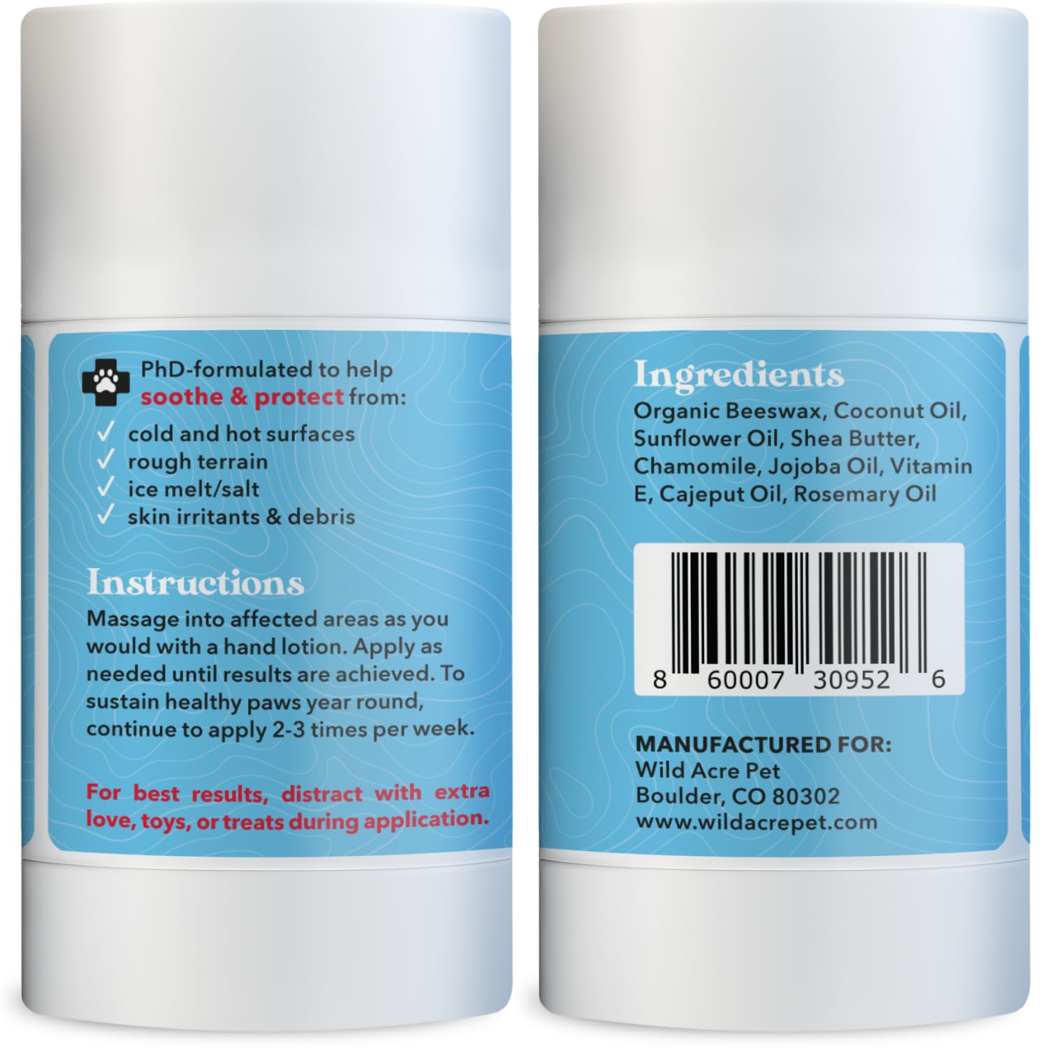 Wild Acre Wild Acre Maximum Strength Paw Balm for Dogs All Weather Protector for Snow Sand Pavement Lawn Chemicals Soothing Easy Stick Application 2.65oz - View 2 of 6