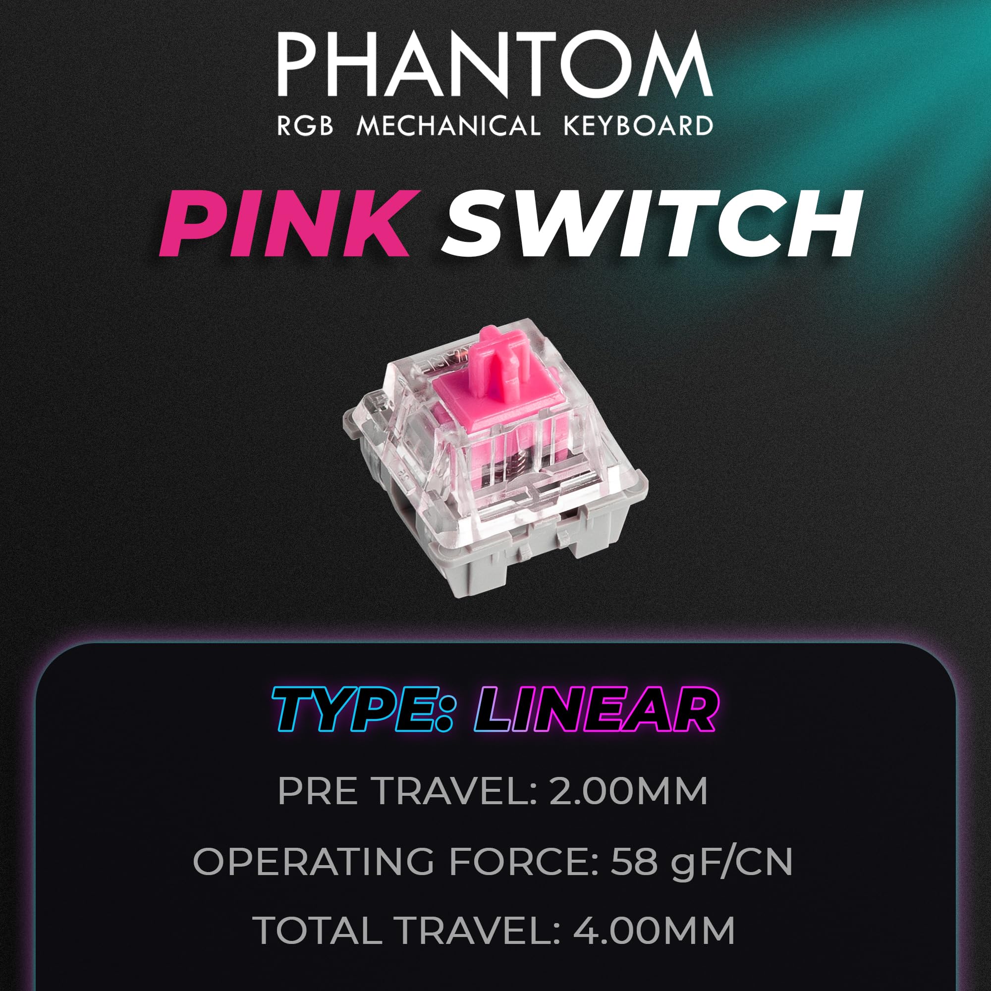 TECWARE Phantom+ 87 Key RGB Mechanical Gaming Keyboard | TKL 80% Keyboard, Thocky Sound, Double Shot ABS Keycaps, Hot-Swappable, Detachable USB-C - View 3 of 8