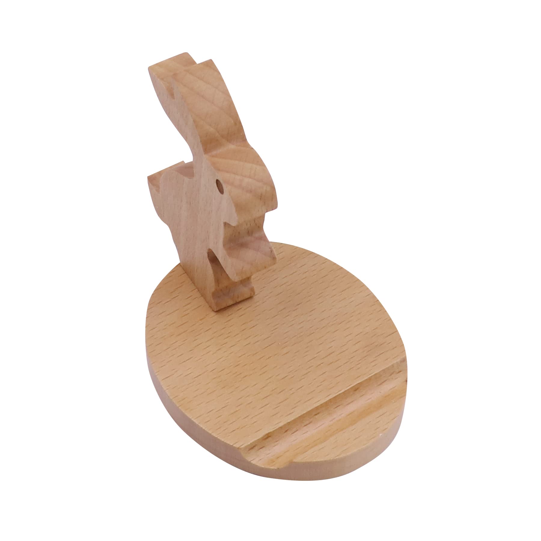 Amamcy Cute Bunny Cellphone Stand Holder Wooden Smartphone Desk Holder for All Mobile Phones Animal Phone Stand Desk Ornament - View 5 of 8