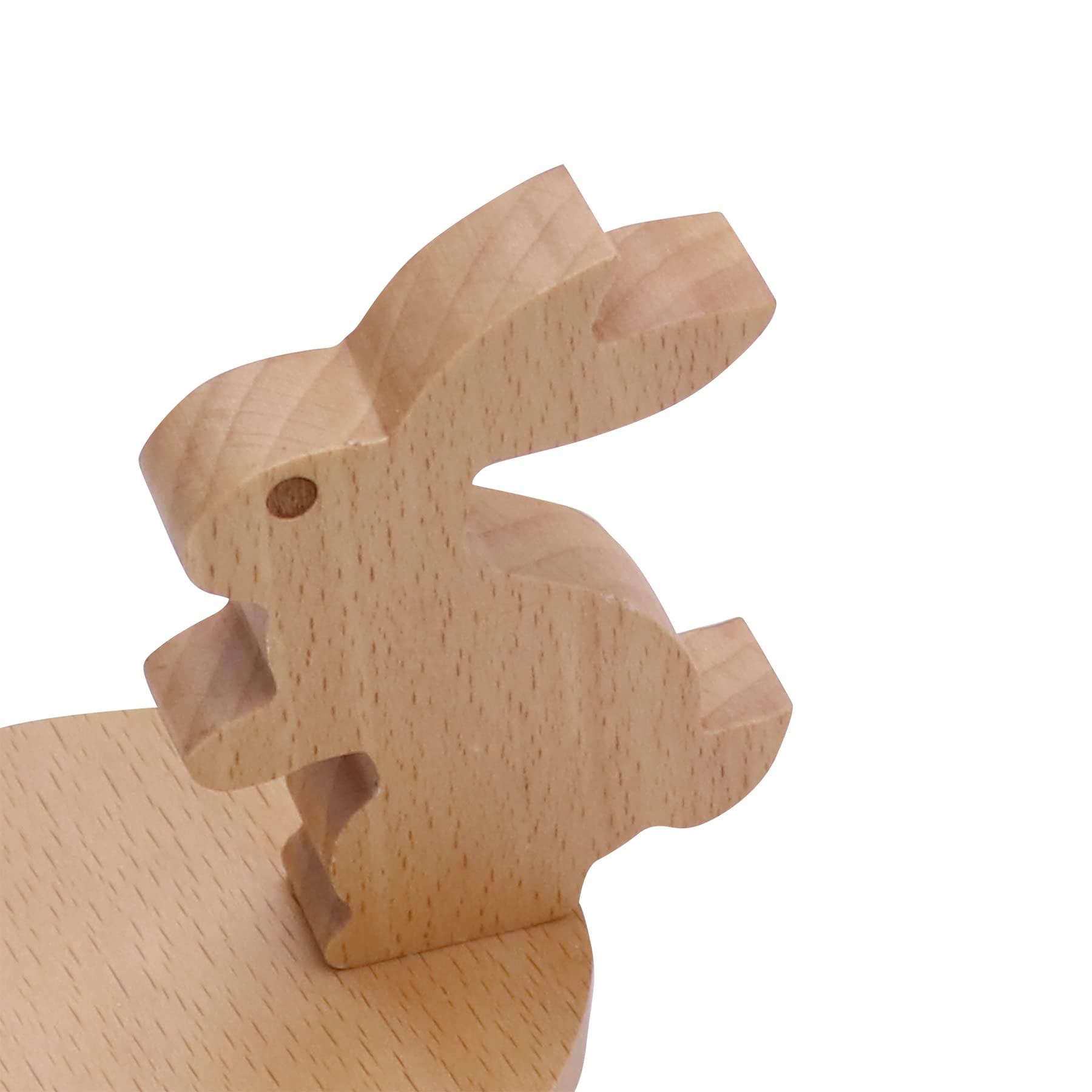 Amamcy Cute Bunny Cellphone Stand Holder Wooden Smartphone Desk Holder for All Mobile Phones Animal Phone Stand Desk Ornament - View 6 of 8