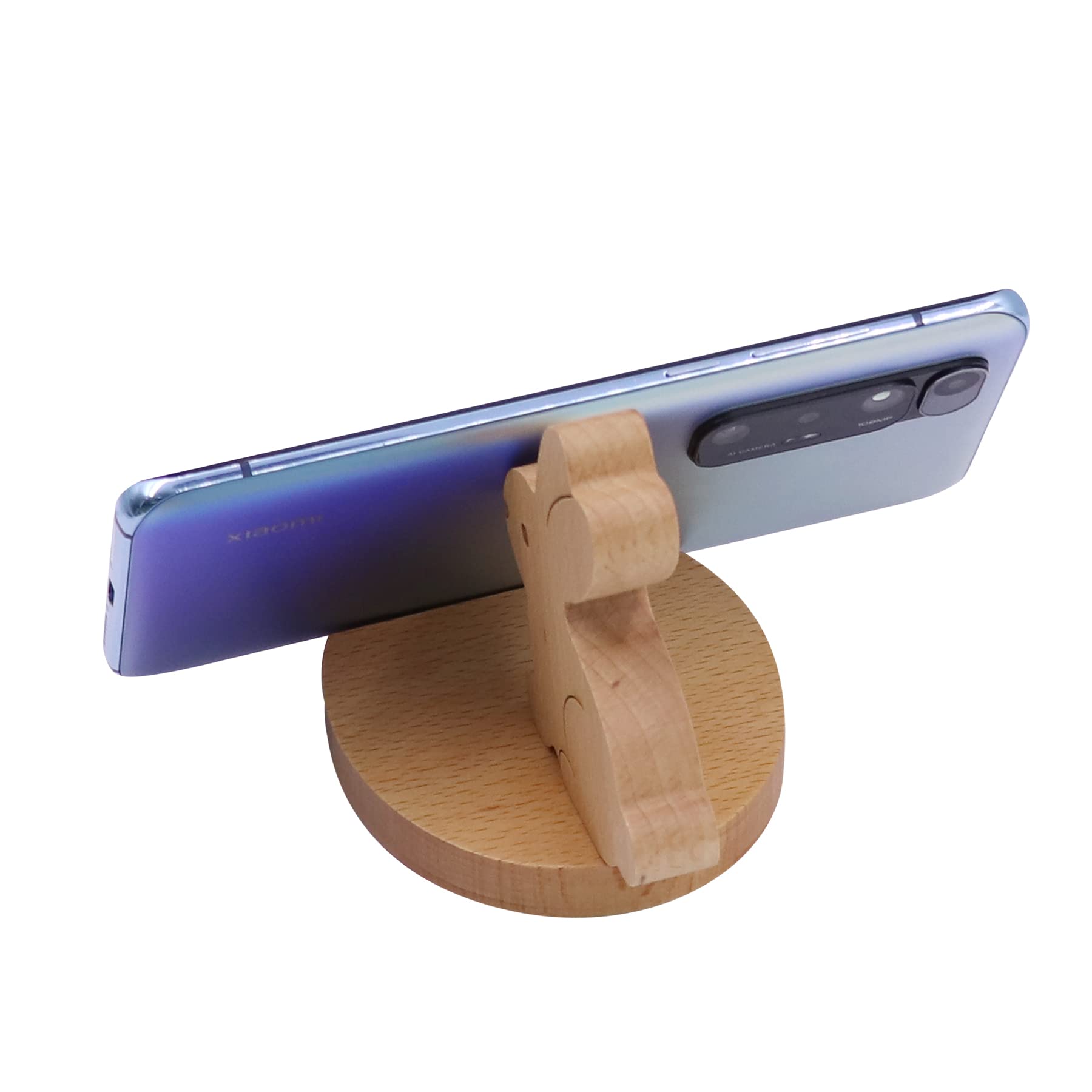 Amamcy Cute Bunny Cellphone Stand Holder Wooden Smartphone Desk Holder for All Mobile Phones Animal Phone Stand Desk Ornament - View 5 of 8