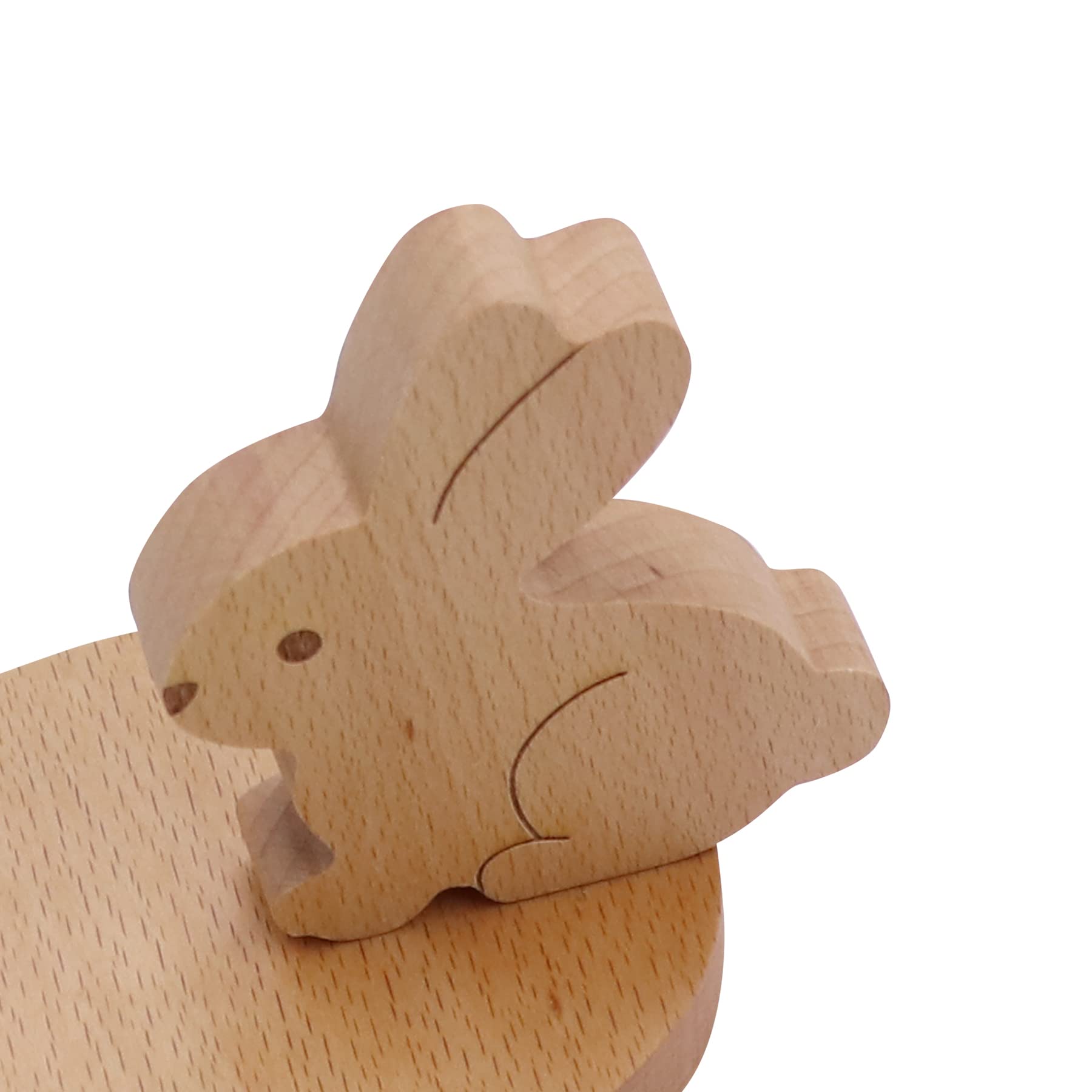 Amamcy Cute Bunny Cellphone Stand Holder Wooden Smartphone Desk Holder for All Mobile Phones Animal Phone Stand Desk Ornament - View 6 of 8