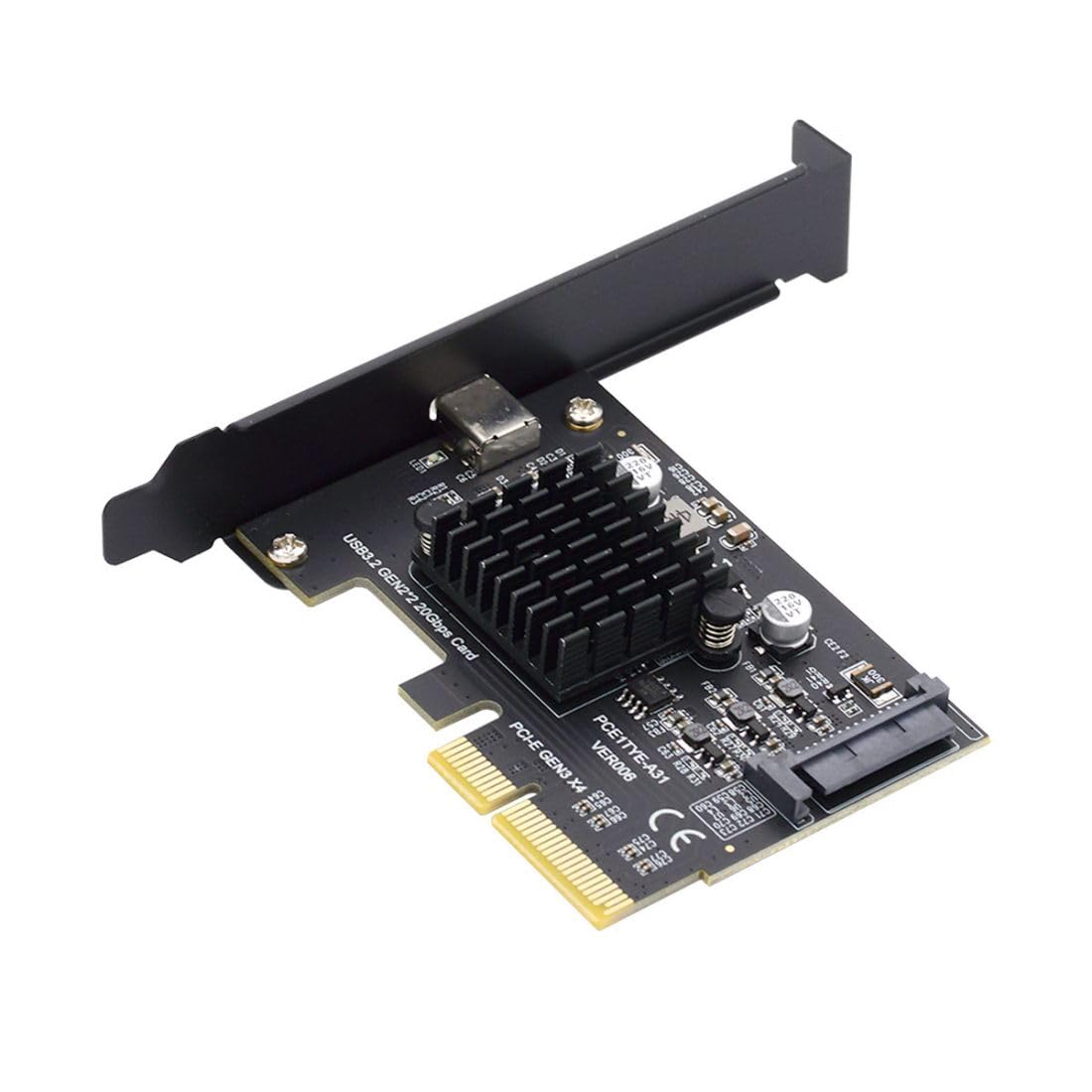 ChenYang USB 3.2 Gen2x2 Type-C Front Panel Socket PCI-E 4X Expansion Card Adapter for Fast Data Transfer