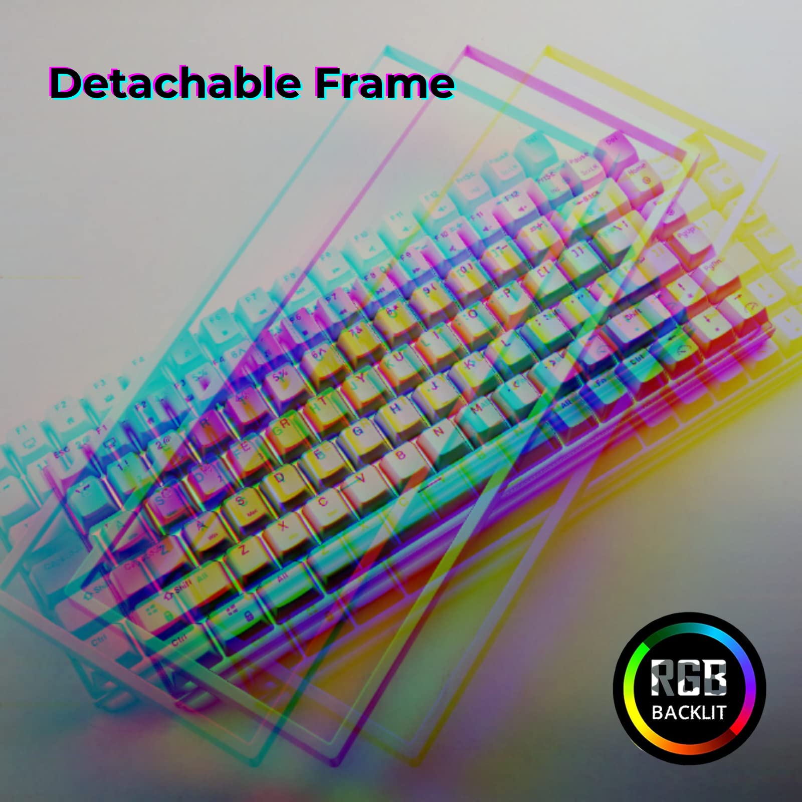 RK Royal Kludge RK84 Wired RGB 75 Percent Hot Swappable Mechanical Keyboard Tenkeyless TKL Gaming Keyboard with Programmable Software and RK Red Switch - View 7 of 9