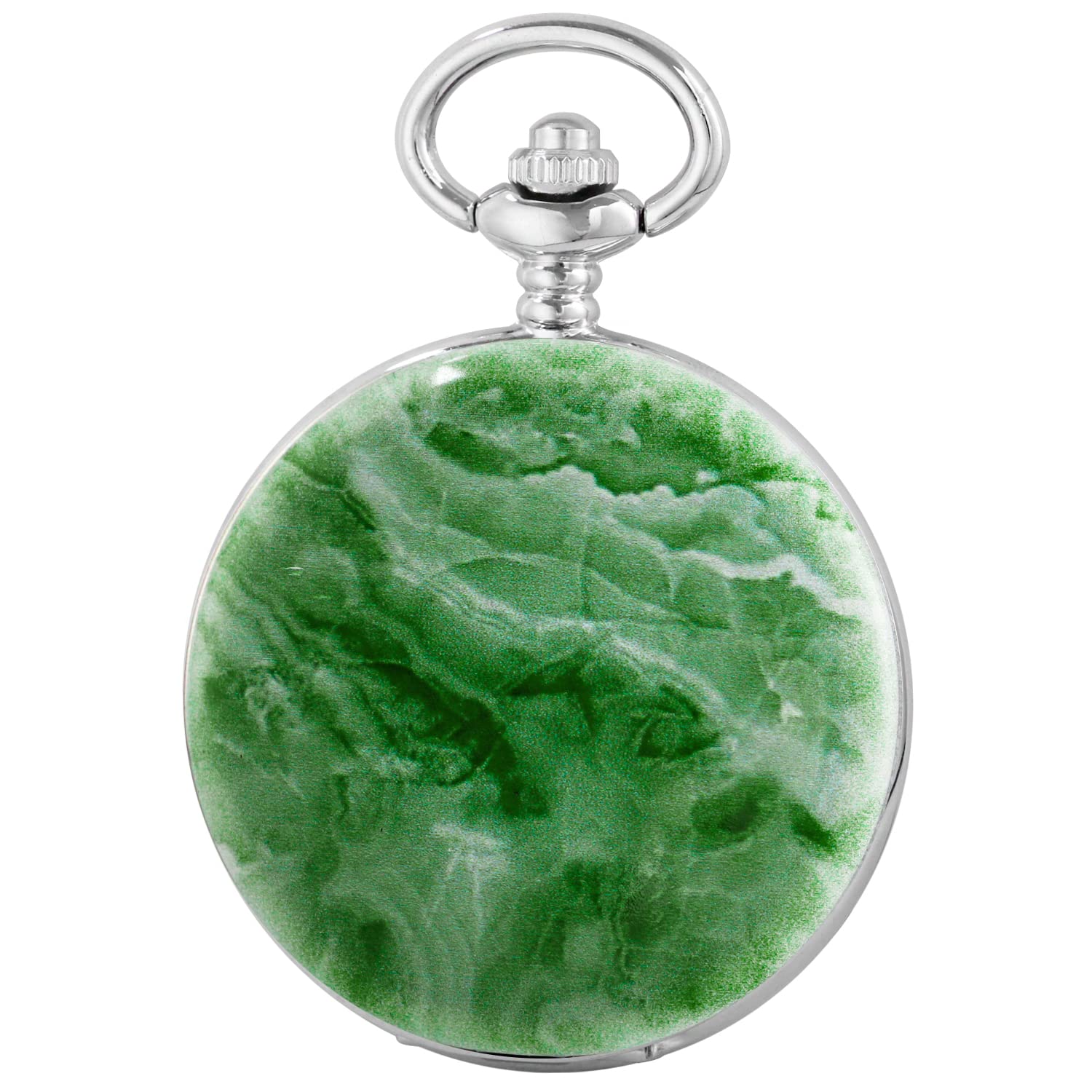 Whodoit Whodoit Retro Classical Green Flower Mechanical Pocket Watch Roman Digital Dial for Men - View 8 of 8