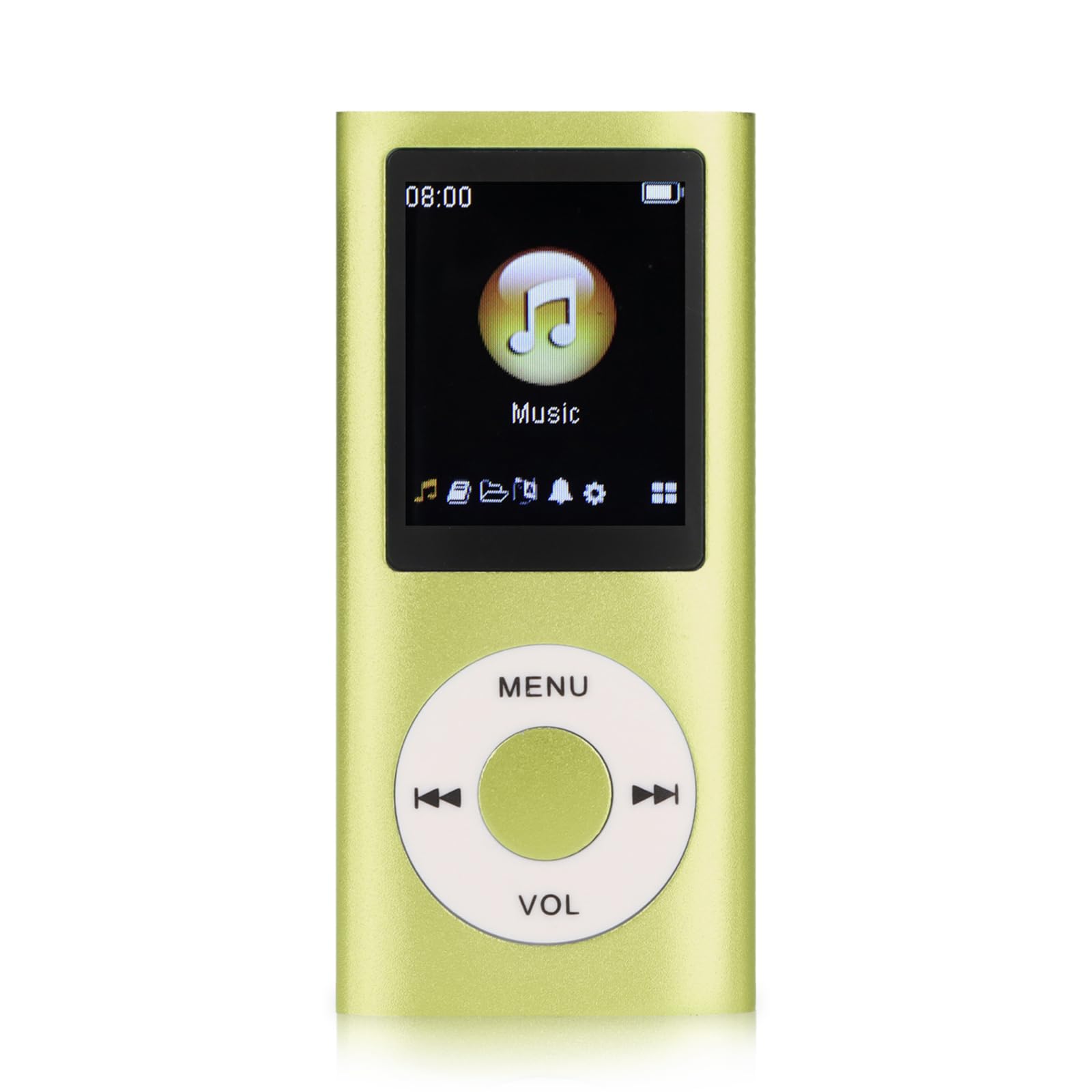MP3 Player, Portable Lossless Sound Slim MP3 Music Player with Earphone, 1.8 Inch LCD Screen Digital Music Player, ?Memory Card Not Included? (Green)