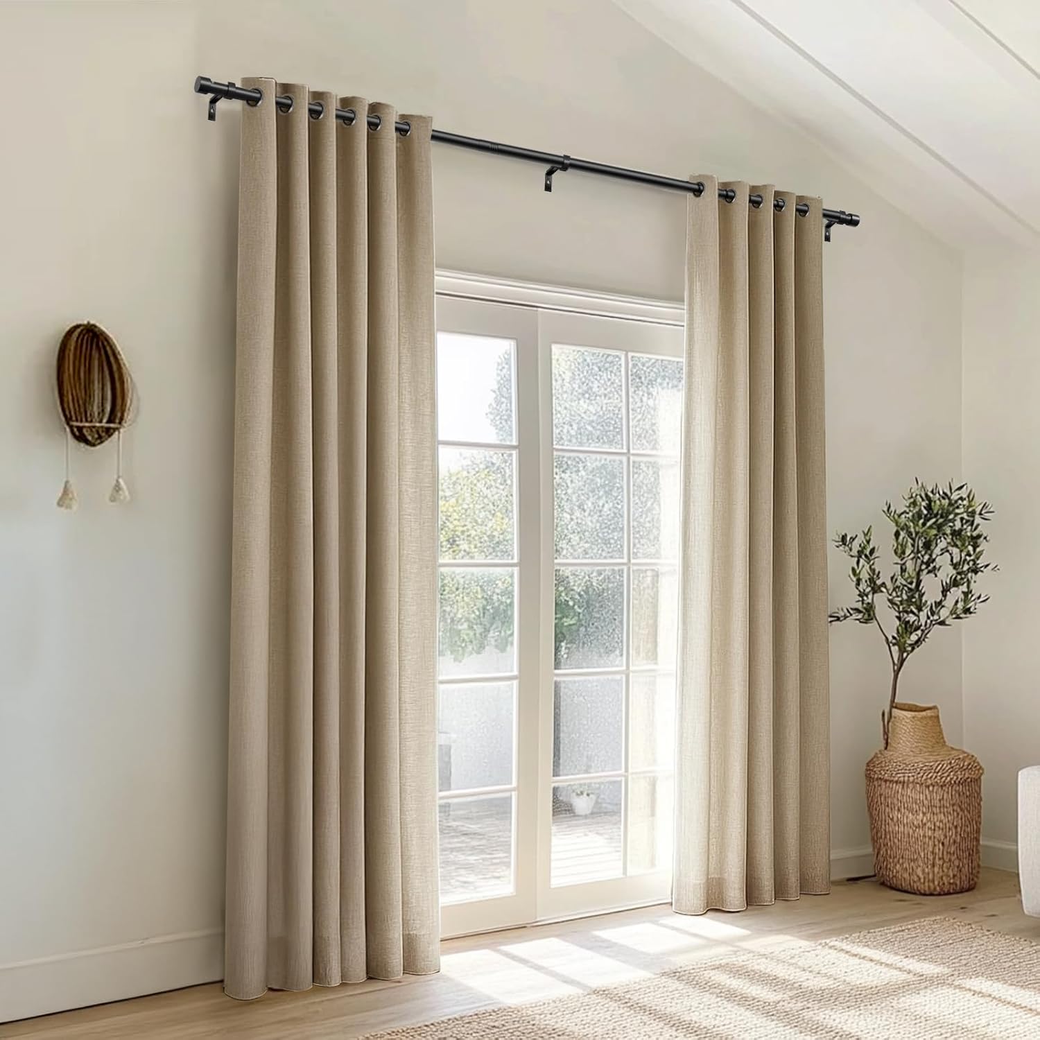 zeerobee Zeerobee Black Heavy Duty Curtain Rods 32 to 72 Inches Adjustable Length Modern Drapery Pole for Windows - View 9 of 9