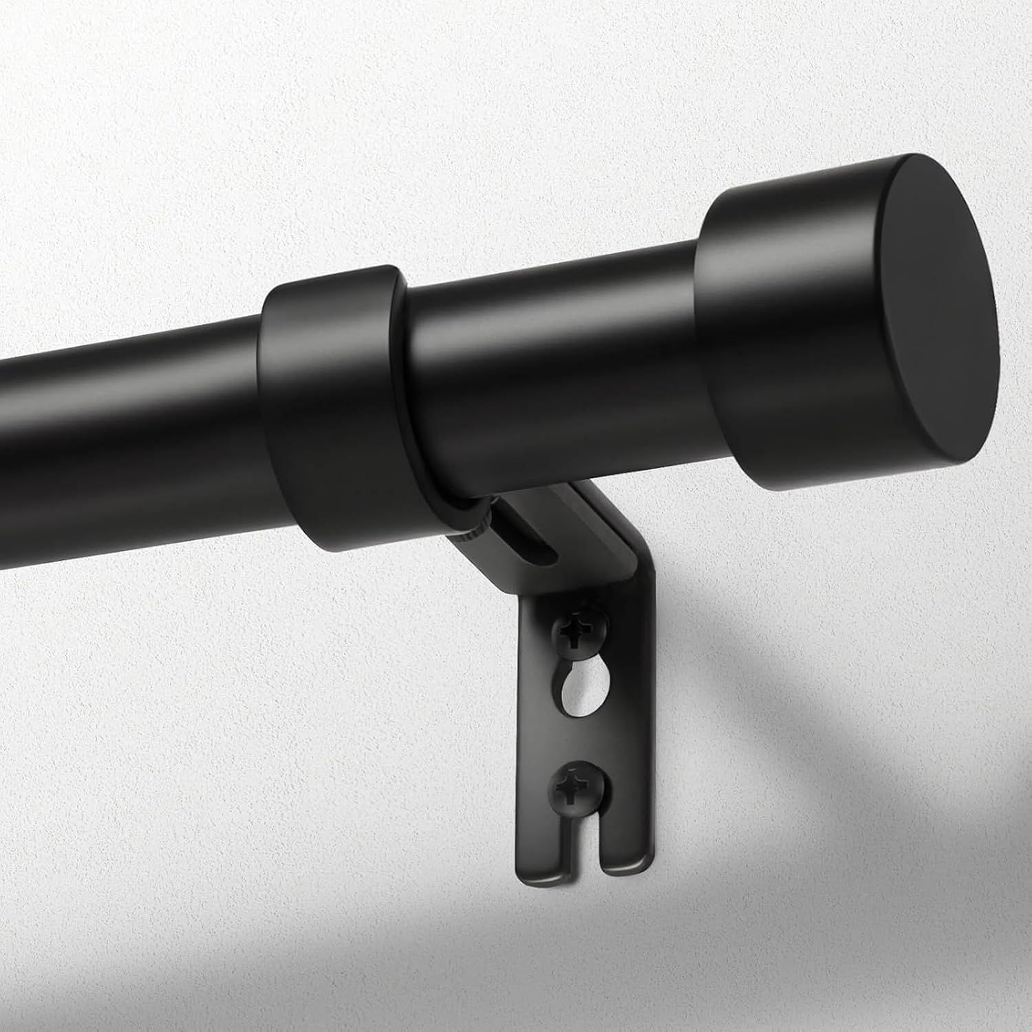 zeerobee Zeerobee Black Heavy Duty Curtain Rods 32 to 72 Inches Adjustable Length Modern Drapery Pole for Windows