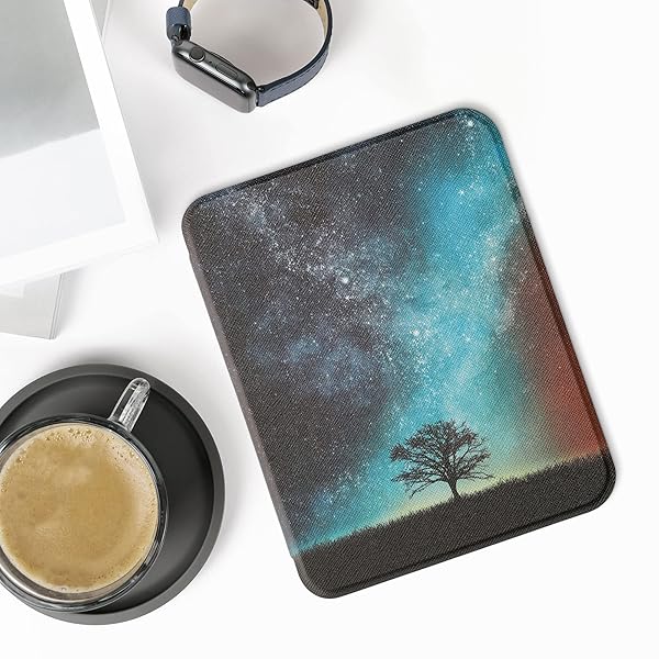 kwmobile KWMobile Cosmic Nature Case for Barnes & Noble Nook Glowlight 4/4e - Stylish eReader Cover in Blue/Grey/Black - View 4 of 10