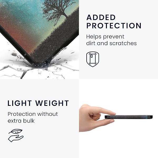 kwmobile KWMobile Cosmic Nature Case for Barnes & Noble Nook Glowlight 4/4e - Stylish eReader Cover in Blue/Grey/Black - View 6 of 10