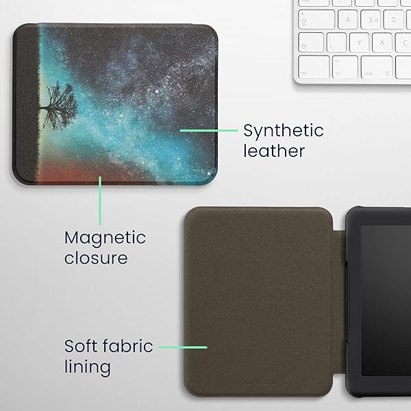 kwmobile KWMobile Cosmic Nature Case for Barnes & Noble Nook Glowlight 4/4e - Stylish eReader Cover in Blue/Grey/Black - View 7 of 10