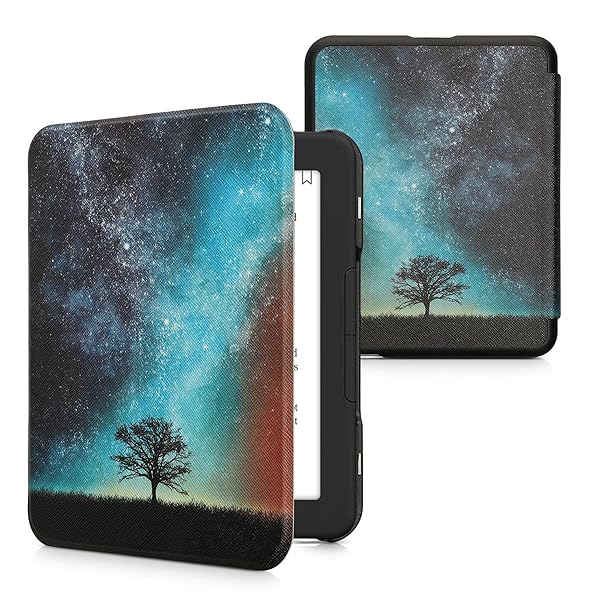 kwmobile KWMobile Cosmic Nature Case for Barnes & Noble Nook Glowlight 4/4e - Stylish eReader Cover in Blue/Grey/Black - View 2 of 10
