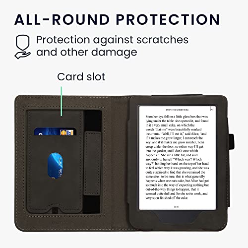 kwmobile KWMobile Dark Grey Faux Nubuck Leather Case for Kobo Clara 2E & Tolino Shine 4 - Stylish e-Reader Flip Cover - View 5 of 10