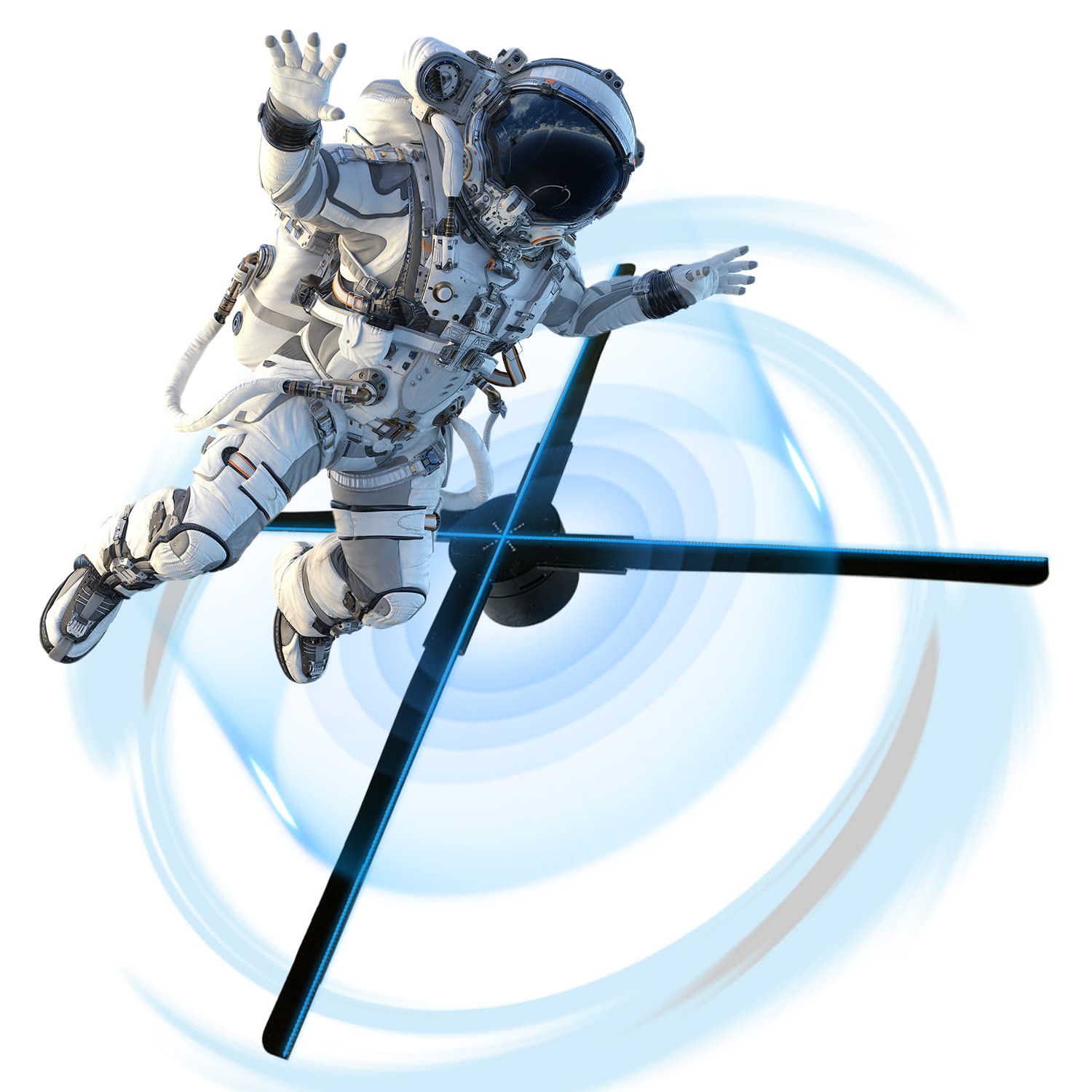 YSTEROKS "YSTEROKS 25.6" HD 3D Hologram Fan: App-Controlled Projector for Shops & Bars - Stunning Holographic Display & Night Light"