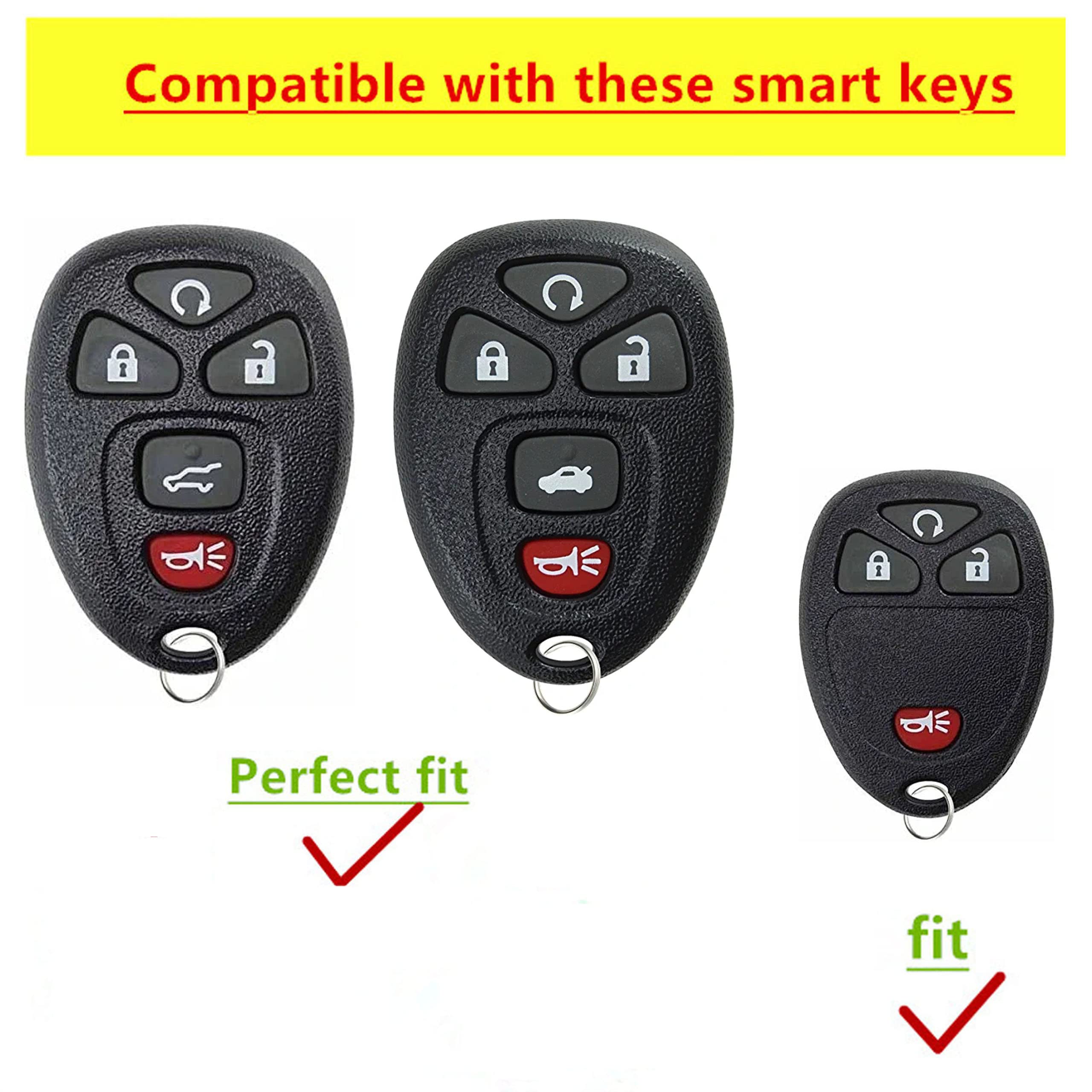 QIXIUBIA for Chevrolet Key Fob Cover Keyless Remote Smart Key Fob Shell with Keychain Fit for Chevy Suburban Tahoe Traverse Buick Enclave Cadillac - View 3 of 6