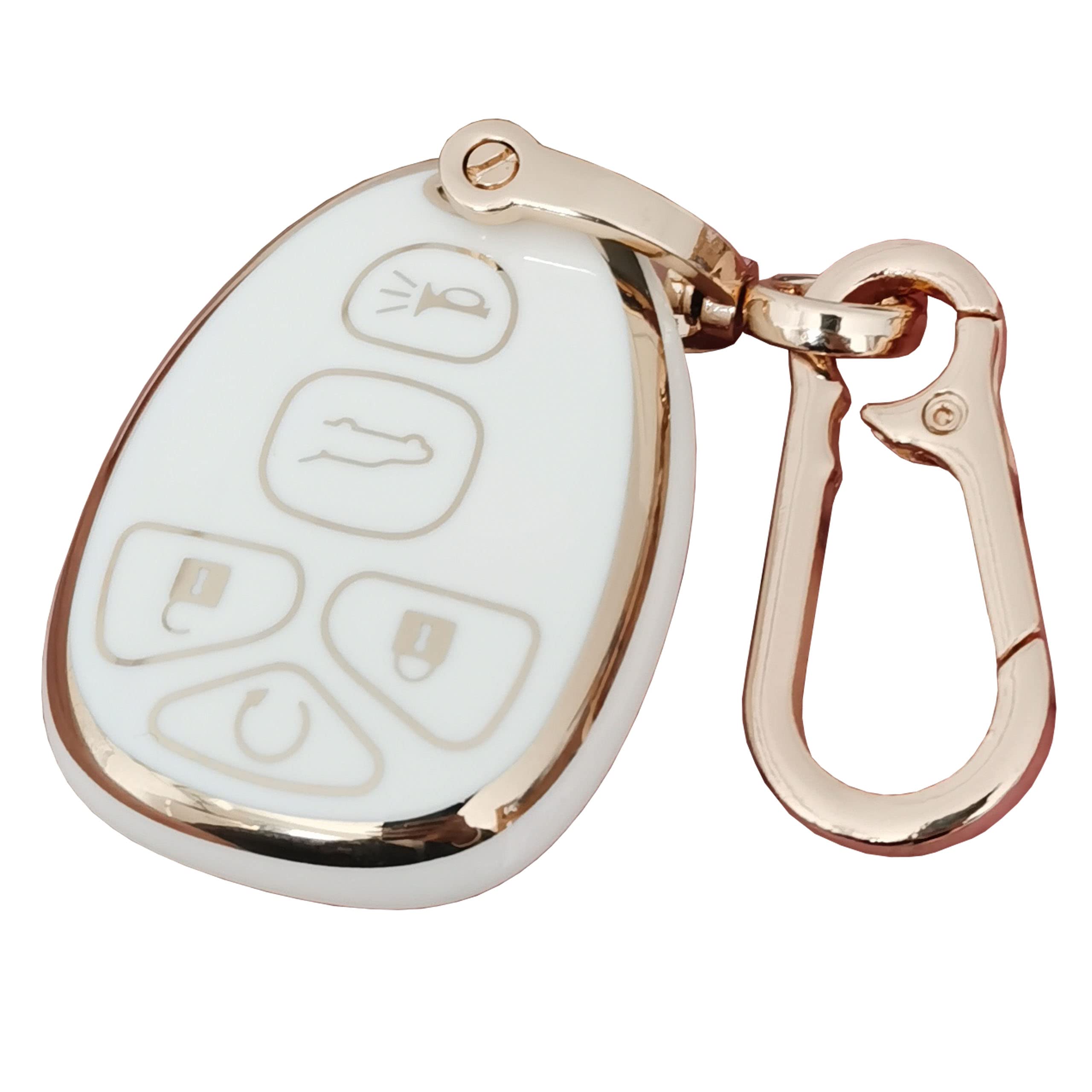 QIXIUBIA for Chevrolet Key Fob Cover Keyless Remote Smart Key Fob Shell with Keychain Fit for Chevy Suburban Tahoe Traverse Buick Enclave Cadillac