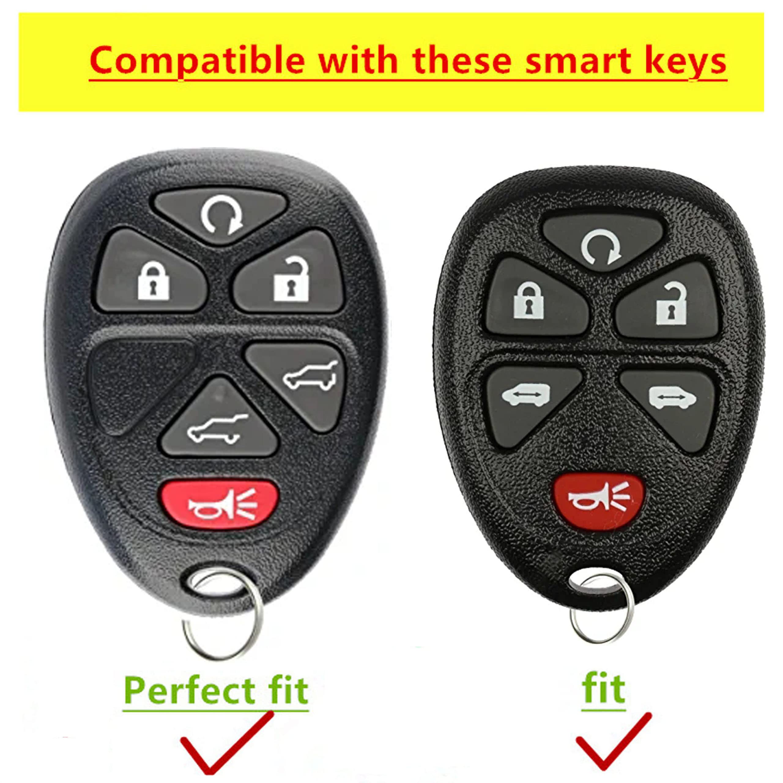 QIXIUBIA for Chevrolet Key Fob Cover Keyless Remote Smart Key Fob Shell with Keychain Fit for Chevy Suburban Tahoe Traverse Buick Enclave Cadillac - View 3 of 6