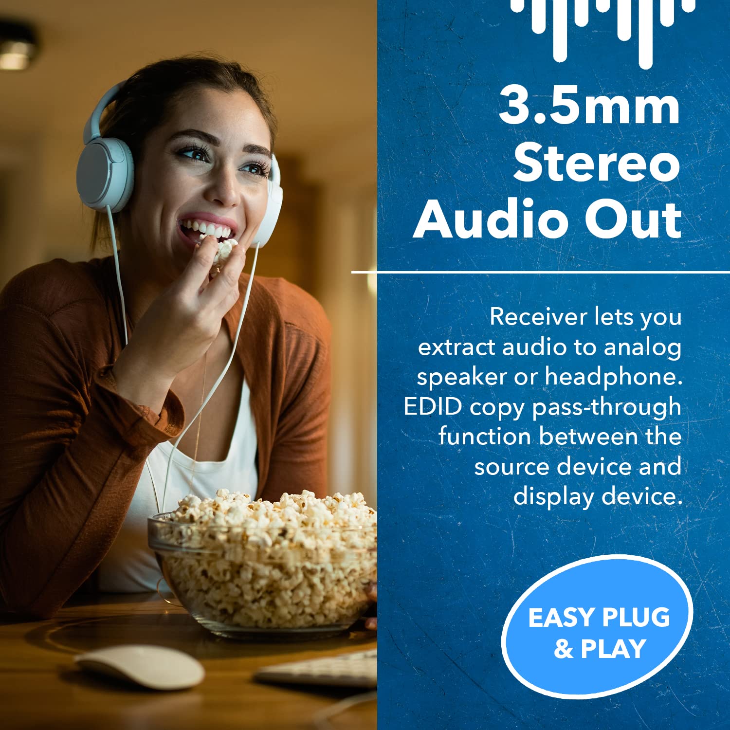 OREI KVM 4K HDMI Over Ethernet Extender Balun for CAT6/7 Cable with USB Ports and Power Over Cable Up to 230 Feet 4K@60Hz - View 6 of 9