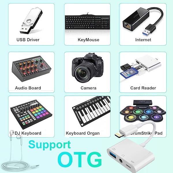 MTAKYA Buy MTAKYA 3-in-1 Lightning USB Auxiliary Adapter - Fast Charging & Audio Support - View 7 of 8