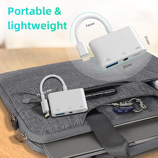 MTAKYA Buy MTAKYA 3-in-1 Lightning USB Auxiliary Adapter - Fast Charging & Audio Support - View 8 of 8