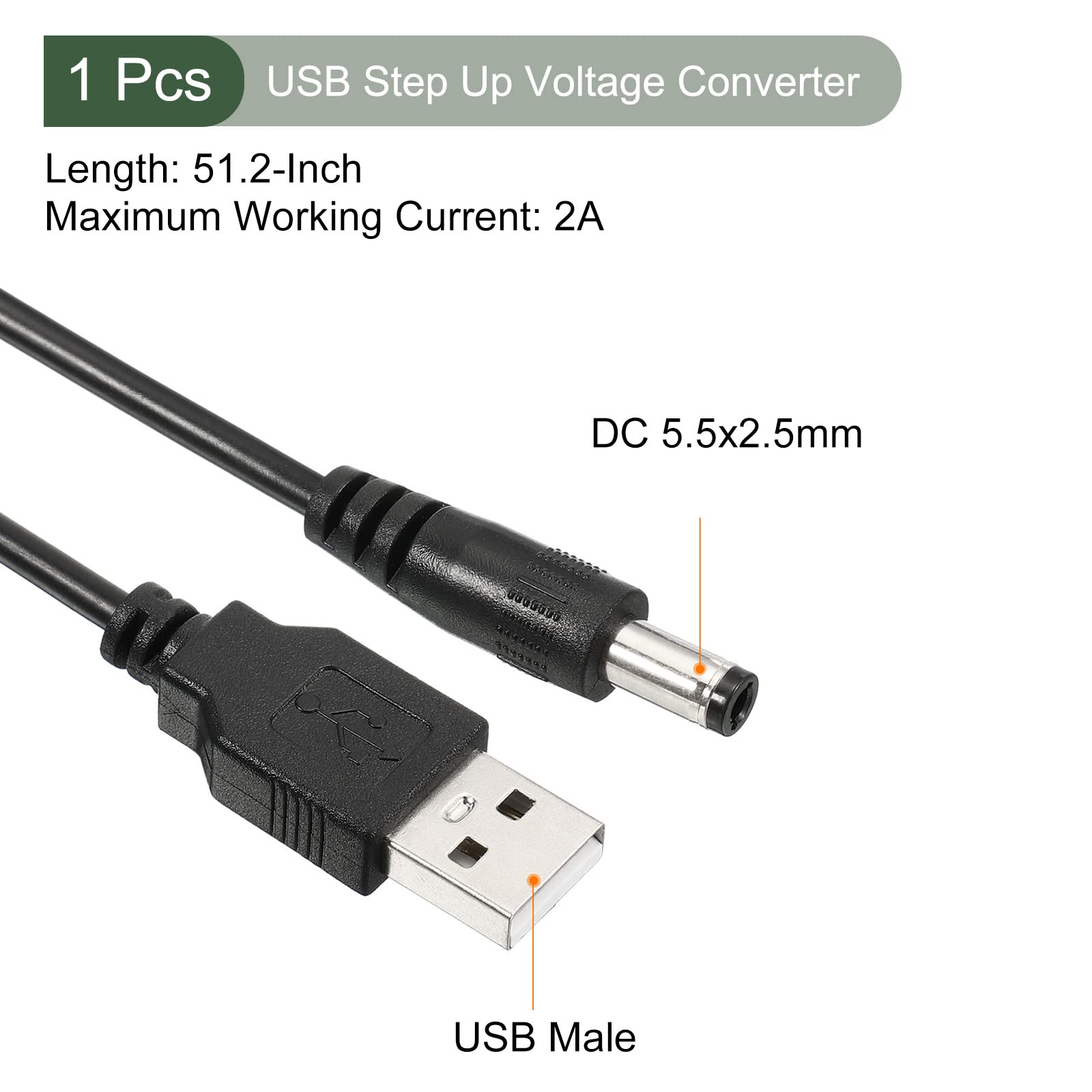 YOKIVE DC 5V to DC 9V USB Step Up Voltage Converter Power Cable for Routers Cameras and Car Driving Recorders Black 12W 2A - View 2 of 5