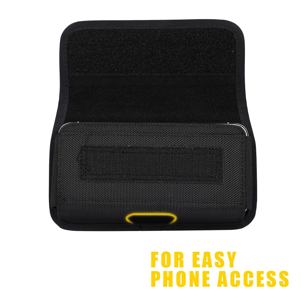 Rugged Nylon Cell Phone Holster for Samsung S25 Ultra S24 Ultra S23 Ultra, Galaxy A16 A14 A12 A13 A06 A03S A23 A32 5G, Moto G Power G 5G (2025 2024) - View 4 of 6