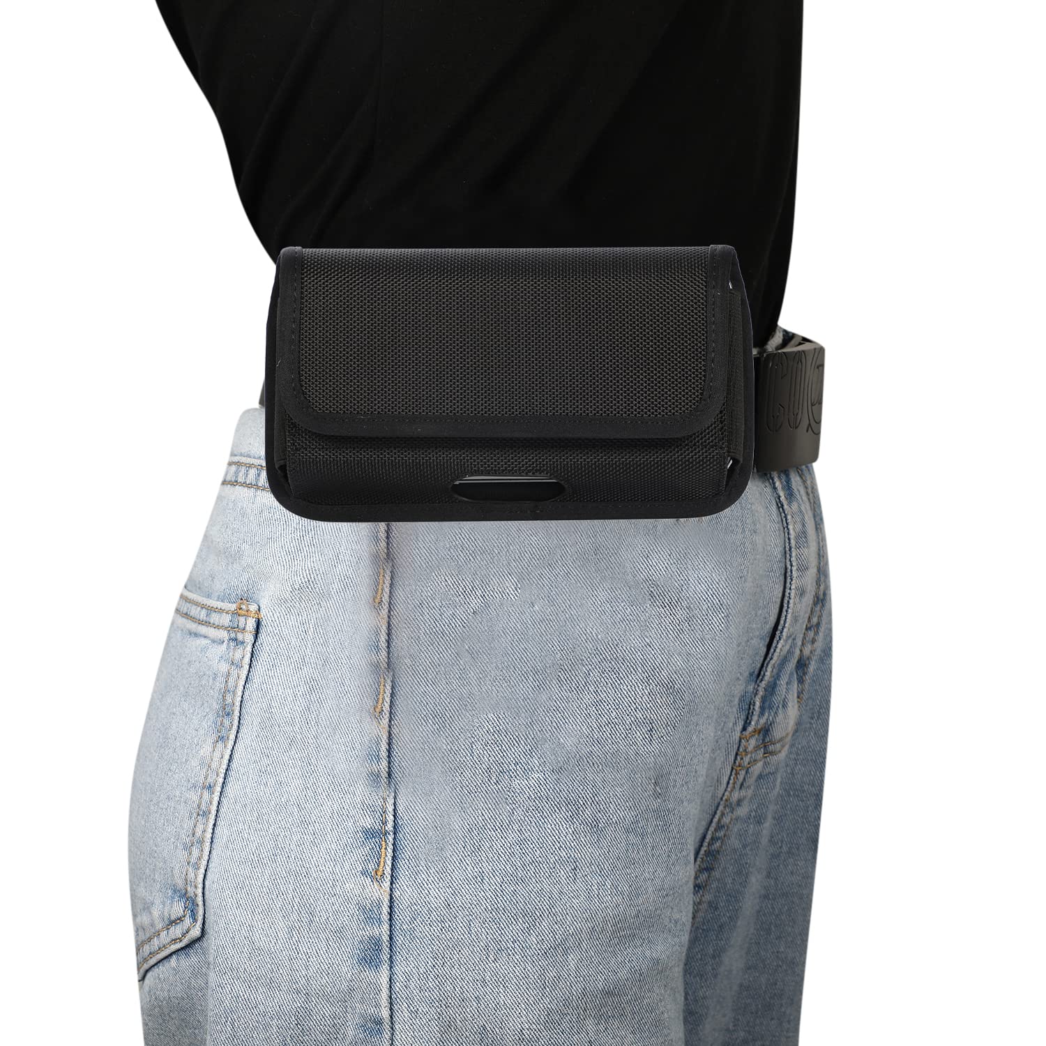 Rugged Nylon Cell Phone Holster for Samsung S25 Ultra S24 Ultra S23 Ultra, Galaxy A16 A14 A12 A13 A06 A03S A23 A32 5G, Moto G Power G 5G (2025 2024) - View 6 of 6