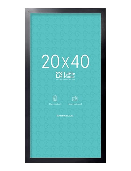 LaVie Home LaVie Home 20x40 Black Poster Frame Sturdy Display for Pictures Horizontal Vertical Format 1 Pack